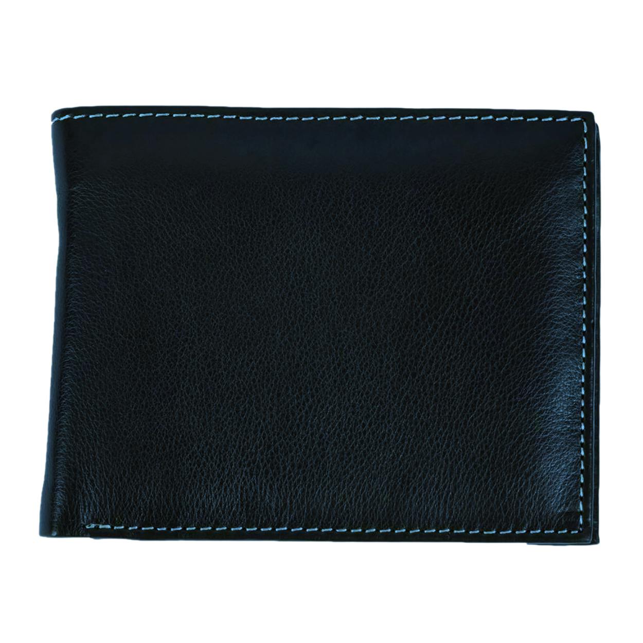 Eastern Counties Leather Men's Mark Trifold Wallet With Coin Pocket - Navy - One Size - Navy - 100% Leather