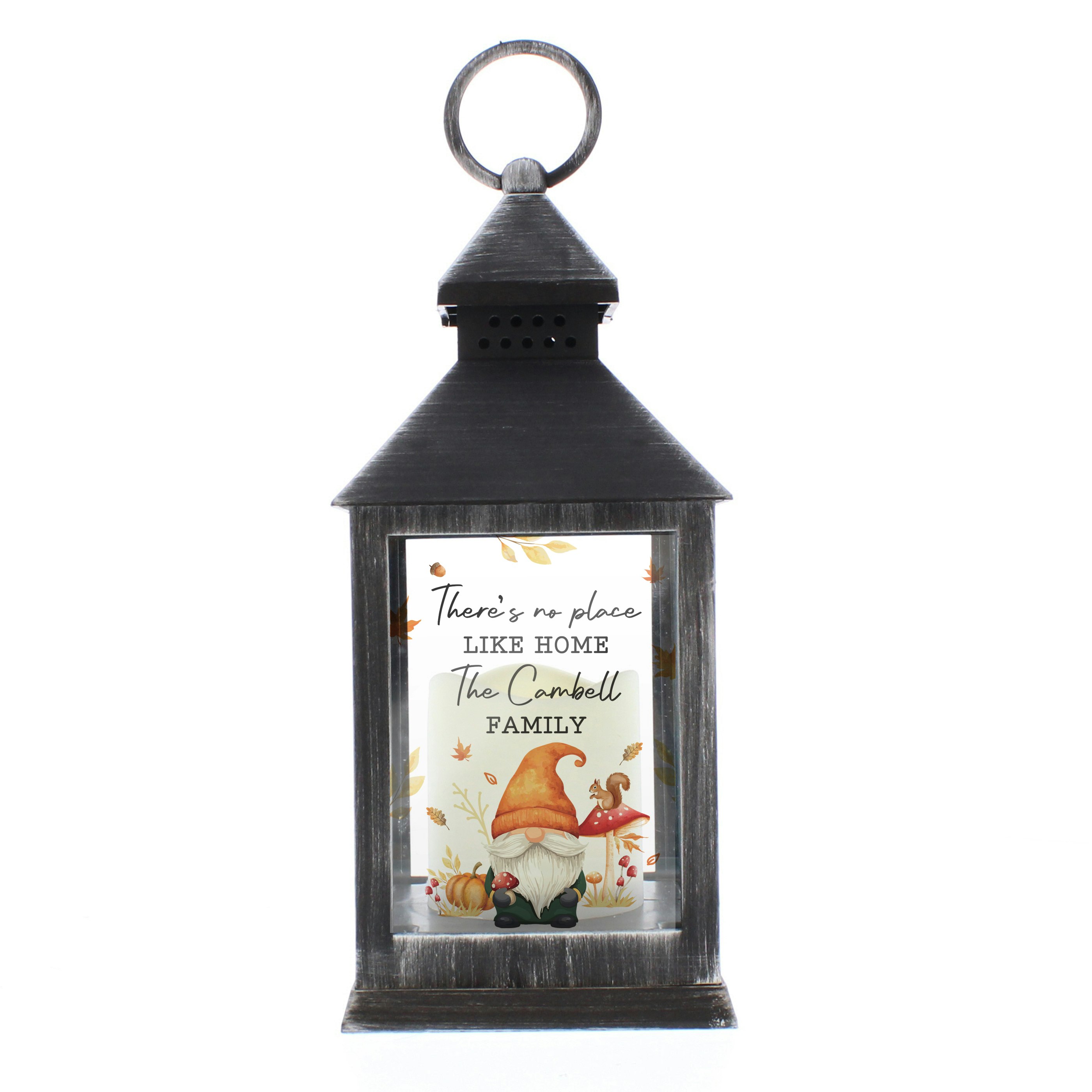 Rackhams Orange/Black Personalised Autumn Gonk Led Lantern