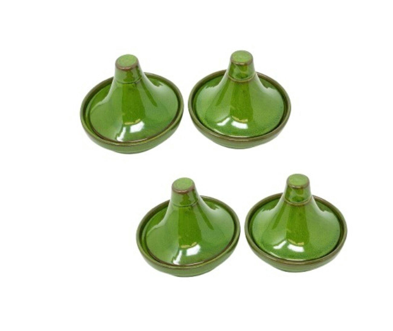 Verano Spanish Ceramics Dark/Green Selena - Set Of Mini Tagine Dip Dishes - Ceramic - 4 Size 2