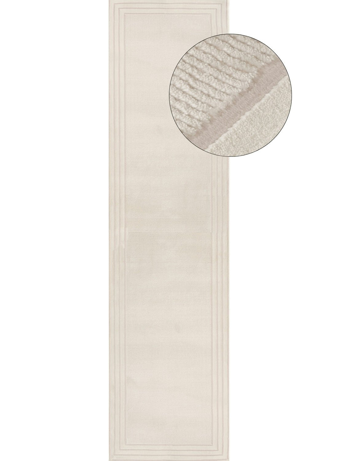 Rackhams Cream Carmel Bordered Rug | 6060 - 80X300 Cm