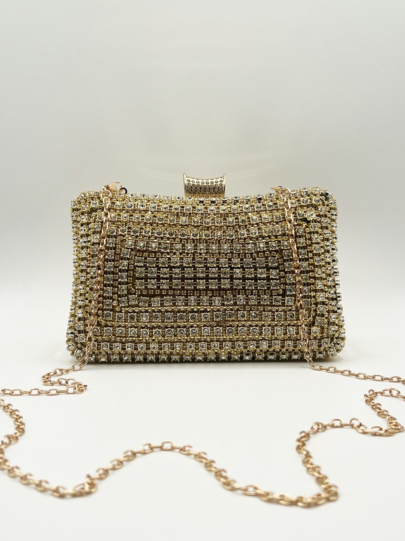 Svnx Gold Diamante Clutch Bag - One Size