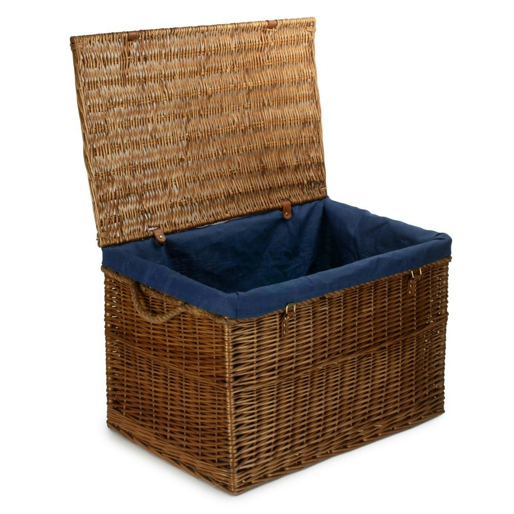 Rackhams Light/Blue Large Steamed Wicker Storage Basket