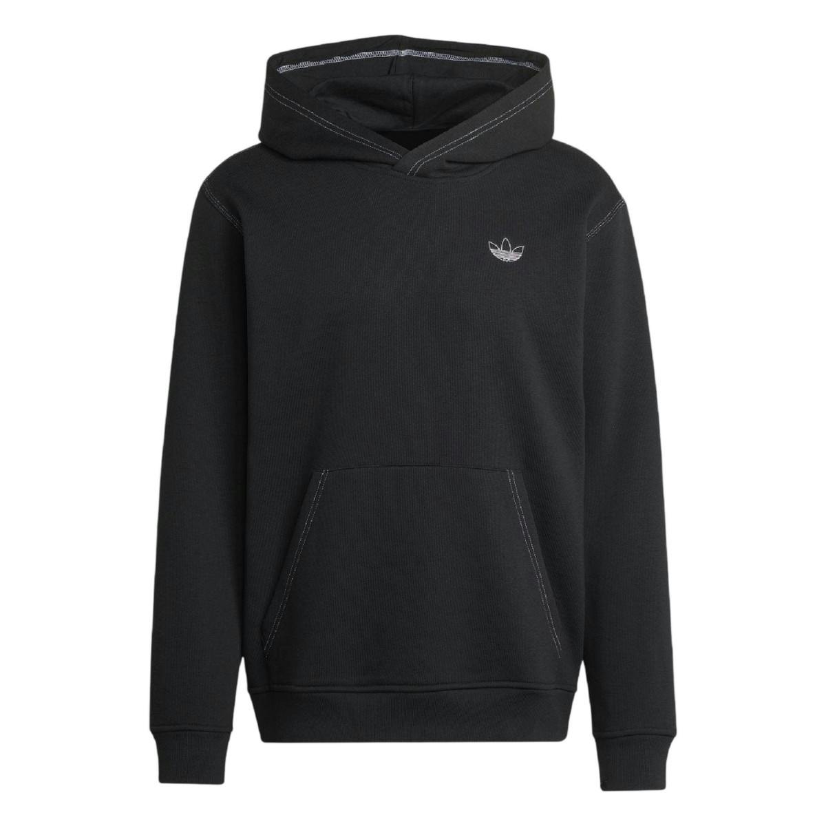 Adidas Men's Black Originals Script Hoodie - M - 70% Cotton/30% Recycled Polyester