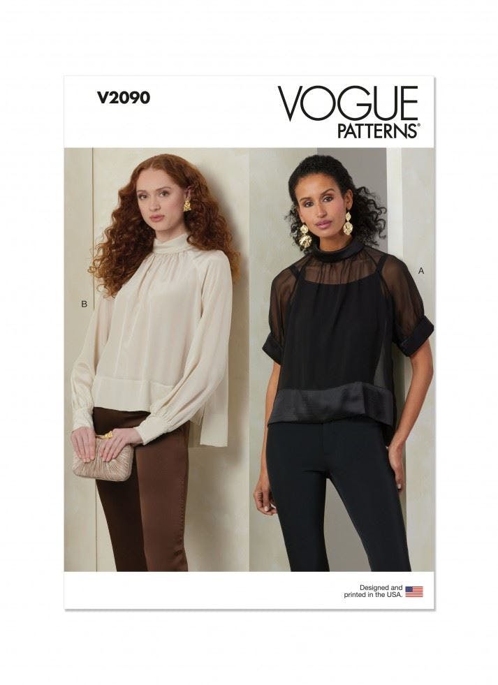 Vogue Women's Sewing Pattern 2090, Tops For B5 (8-10-12-14-16) - Intermediate - B5 (8-10-12-14-16)