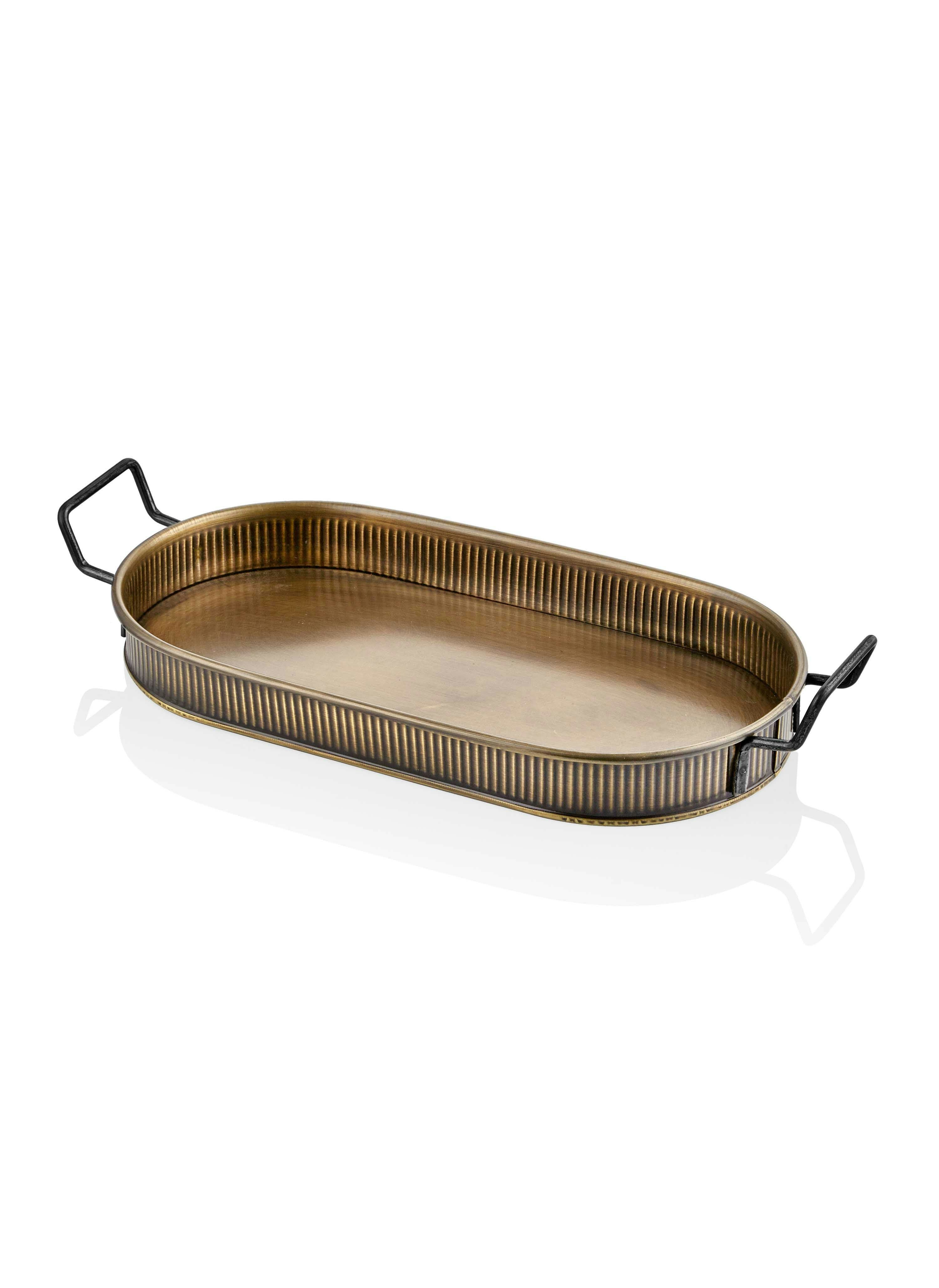 Rozi Gold Oval Serving Tray - 54 Cm (W) X 23 Cm (D) X 5 Cm (H)