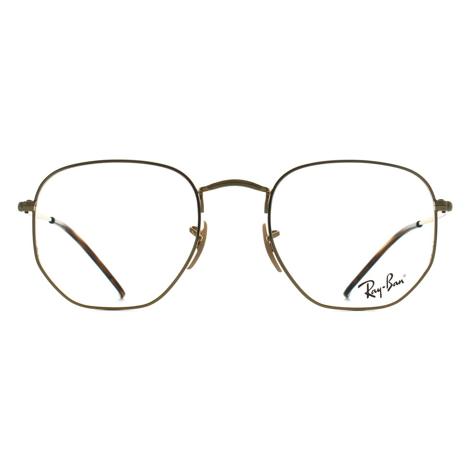 Ray-Ban Eyeglasses Hexagonal Optics - Arista Gold Frame Clear Lenses 51-21, RB6448 - Image 7