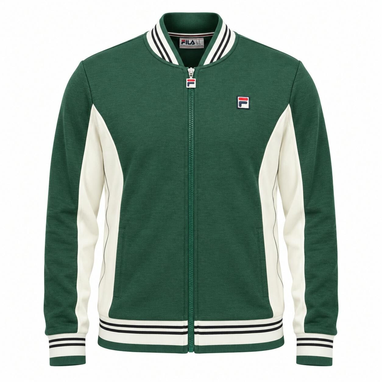 Fila Men's Pine Needle/Gardenia/Black Settanta Baseball Track Jacket - Image 3