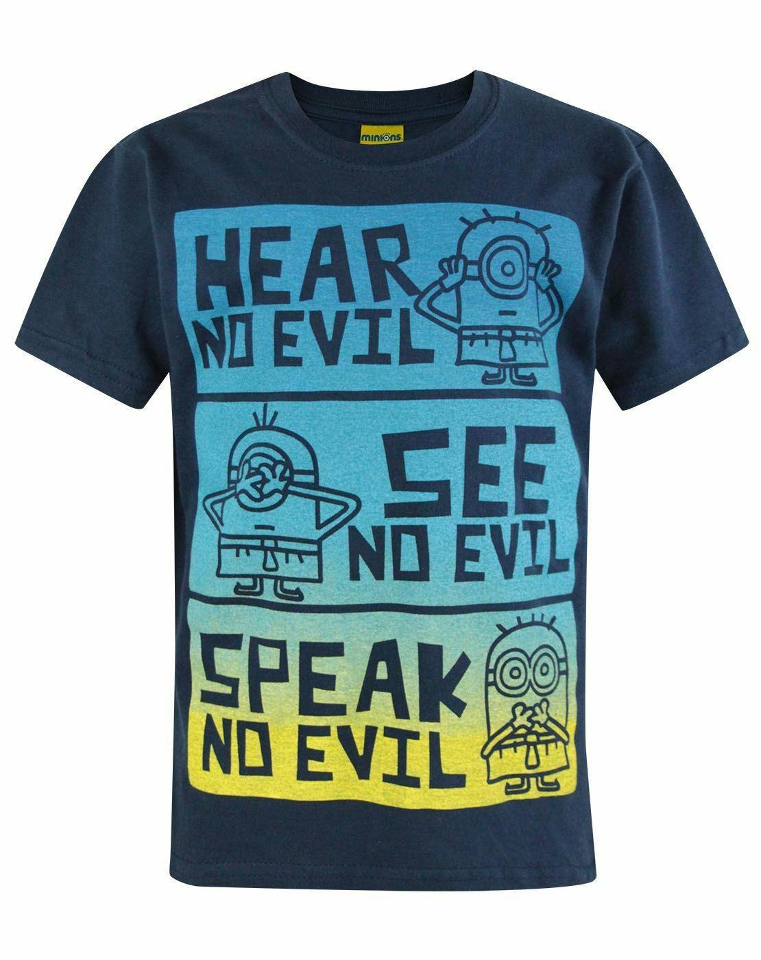 Vanilla Underground Boys Blue Despicable Me No Evil Short Sleeved T-Shirt - 3-4 Years