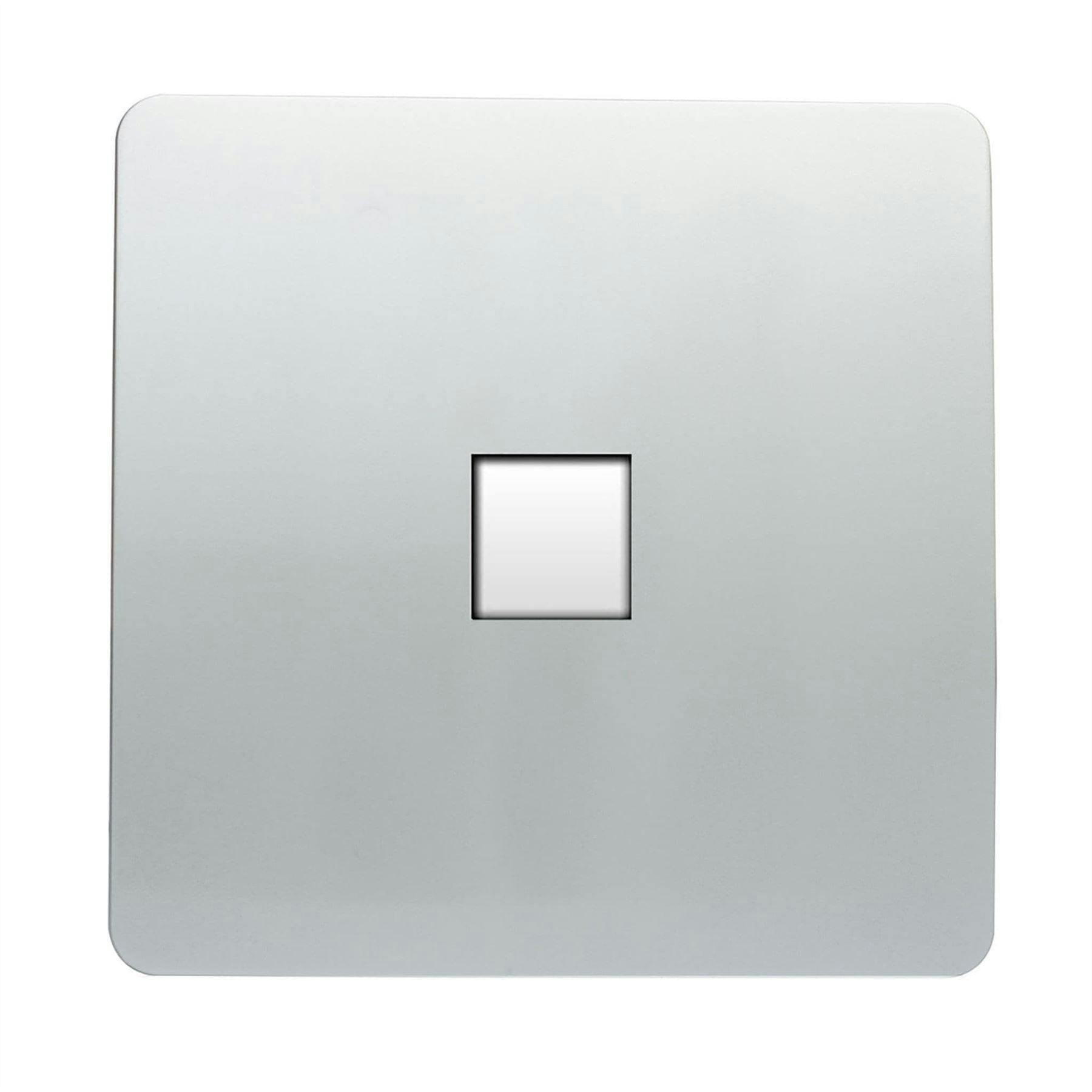 Trendi Switch Silver 1 Gang Rj45 Cat 6 Modern Designer Pc Ethernet Socket In Platinum