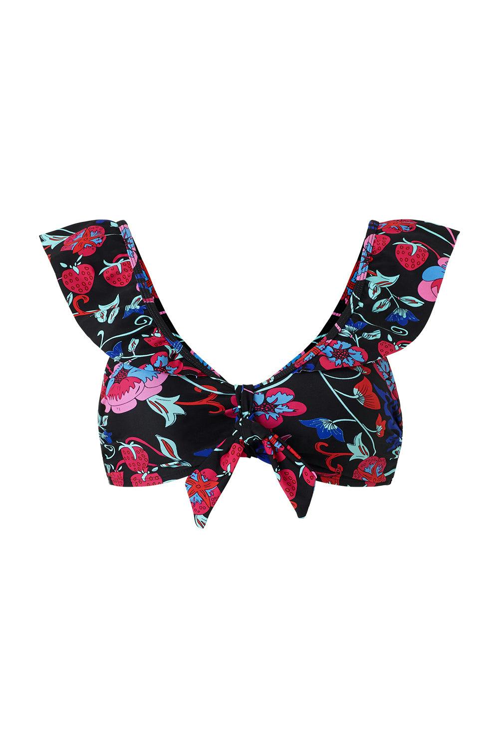 Beachcomber Black Bardot Frill Bikini Top - 10