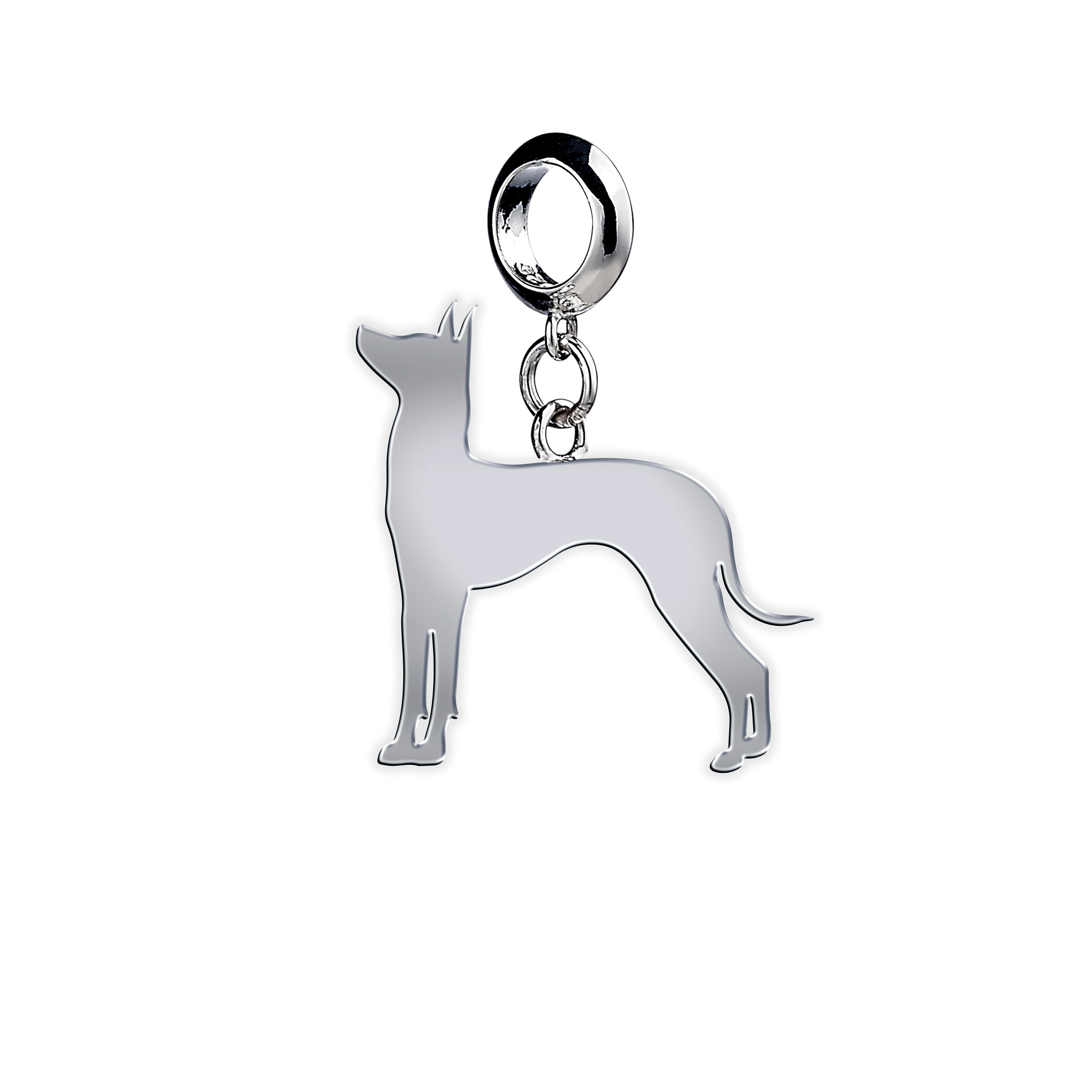 Mylee London Silver Mexican Hairless Dog Silhouette Charm - No - Slider Charm