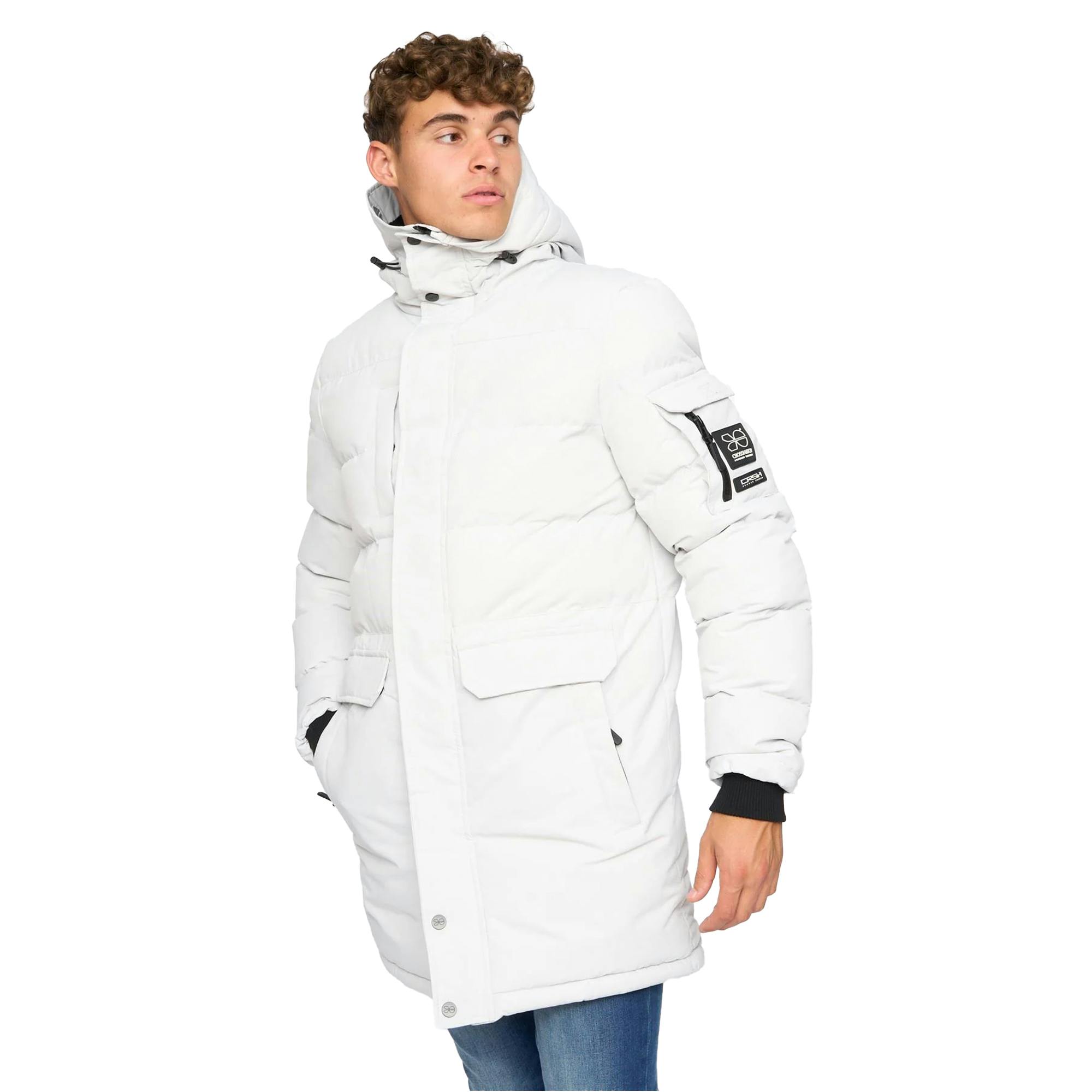 Crosshatch Men's Milwaka Long Padded Jacket - Putty - M - Putty - 100% Polyester