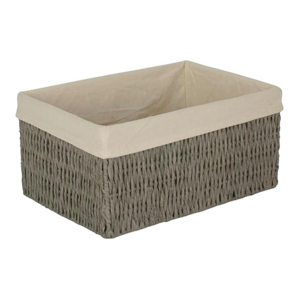 Rackhams White Cotton Paper Rope Storage Basket With Cotton Lining - Extra Large