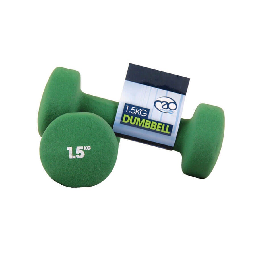 Fitness Mad Green Neoprene Dumbbells 1.5Kg