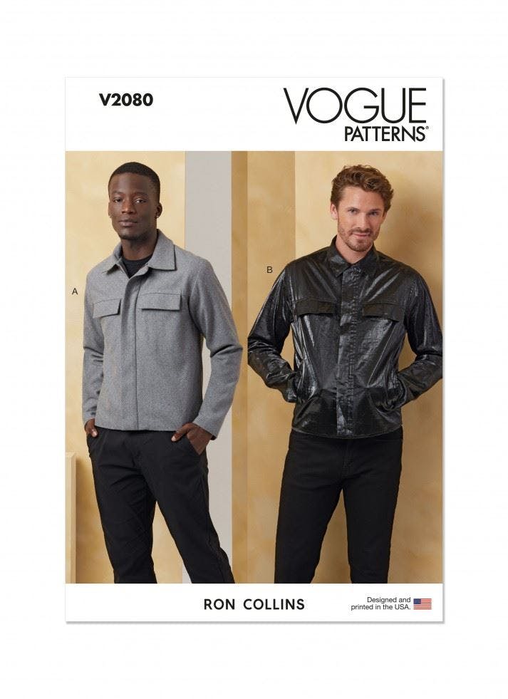 Vogue Men's Sewing Pattern 2080, Jackets For Aa (34-36-38-40-42) - Intermediate - Aa (34-36-38-40-42)