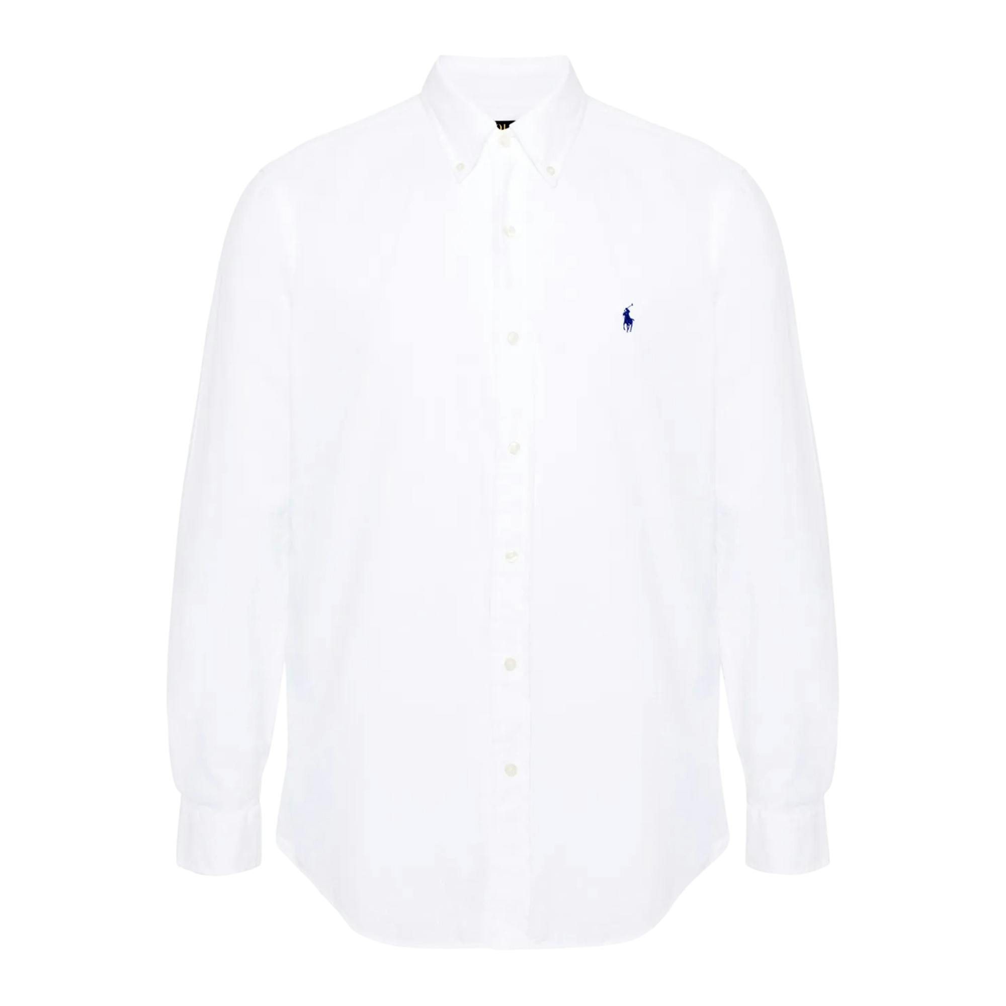 Ralph Lauren Men's White Embroidered Logo Oxford Shirt - Xl - 100% Cotton