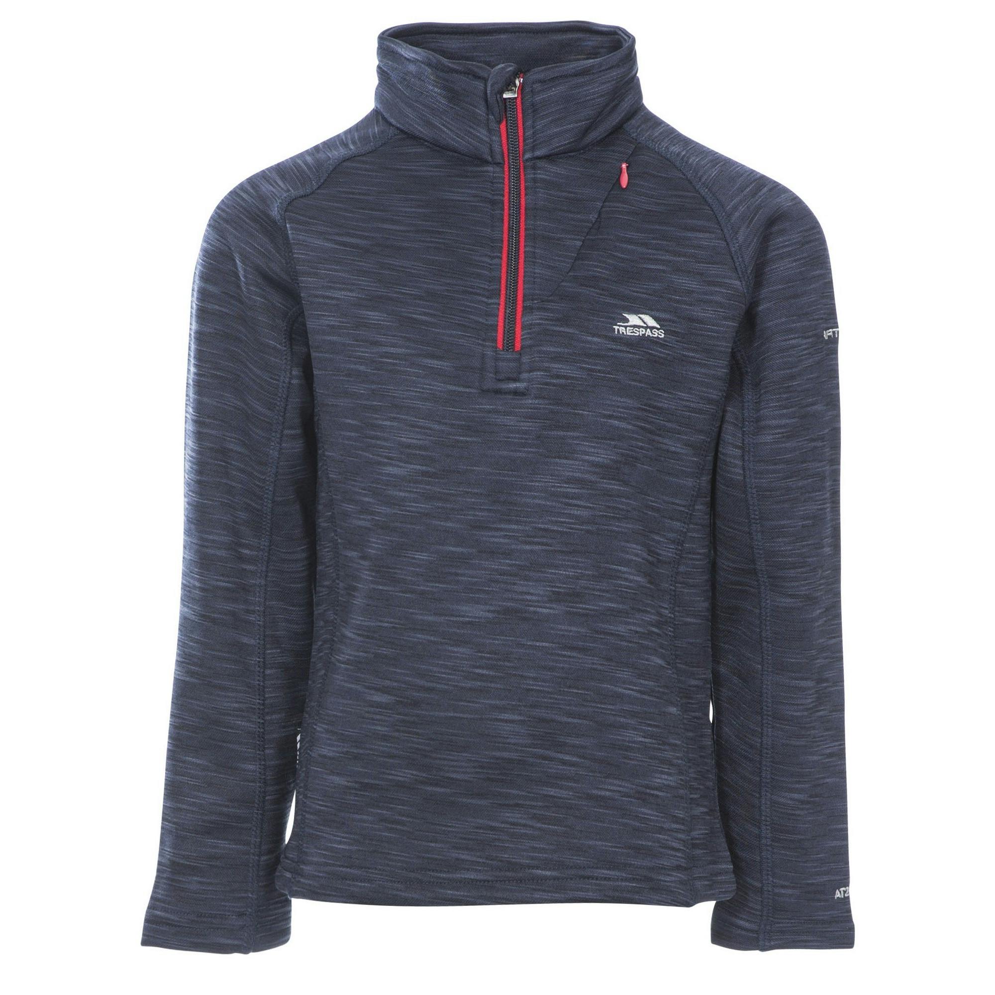 Trespass Boys Childrens Edvin Fleece Top - Navy Marl - 7/8 Years - Navy Marl - 100% Polyester