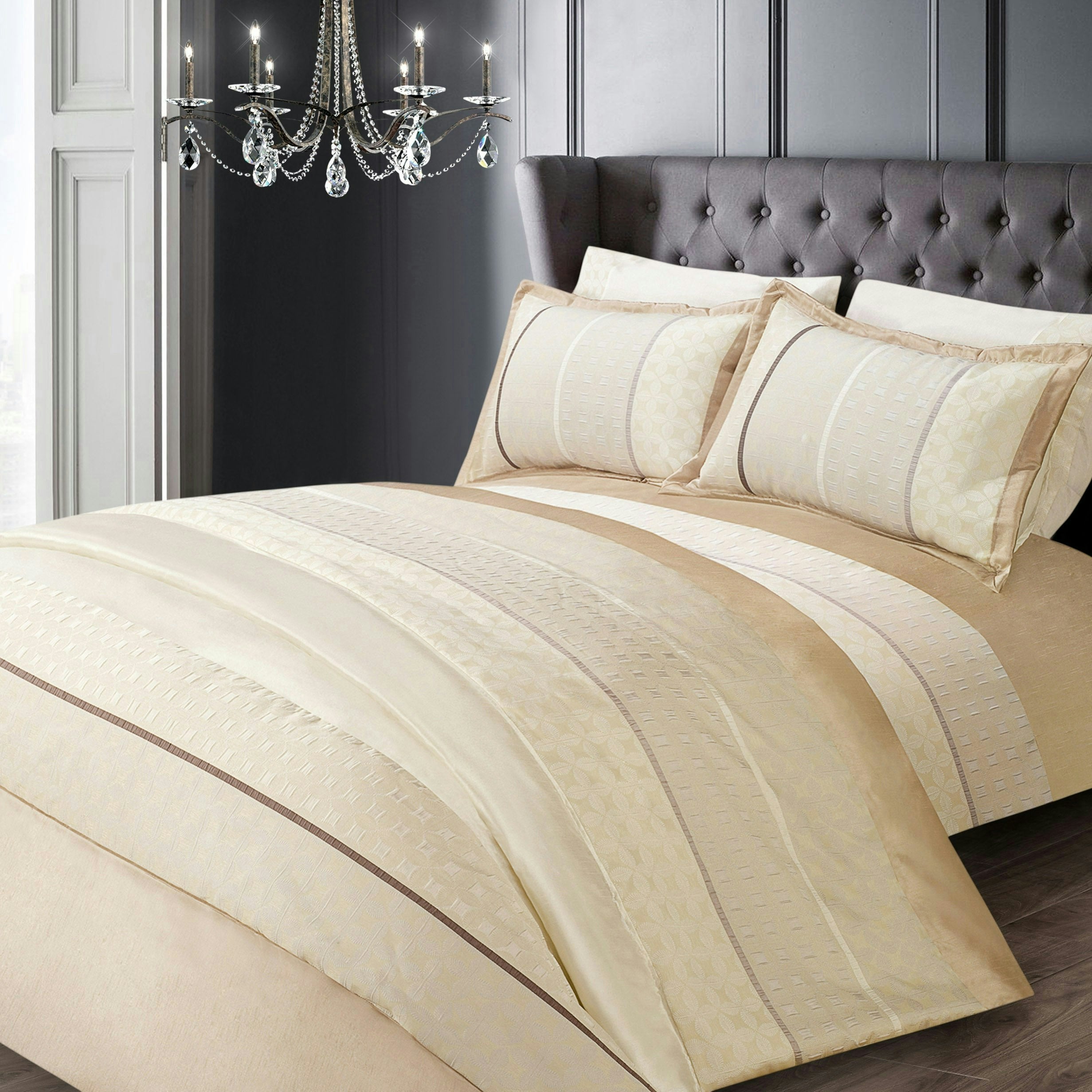 Rackhams Pandora Quilted Luxury Bedspread Set - Latte - Double