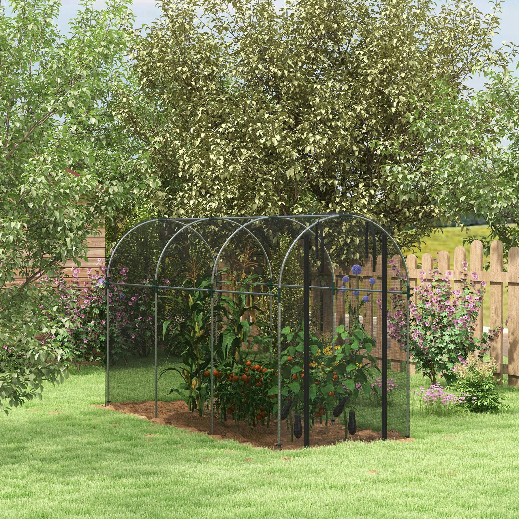 Outsunny Fruit Cage, Plant Protection Tent, 1.2 X 3.6 X 1.9M