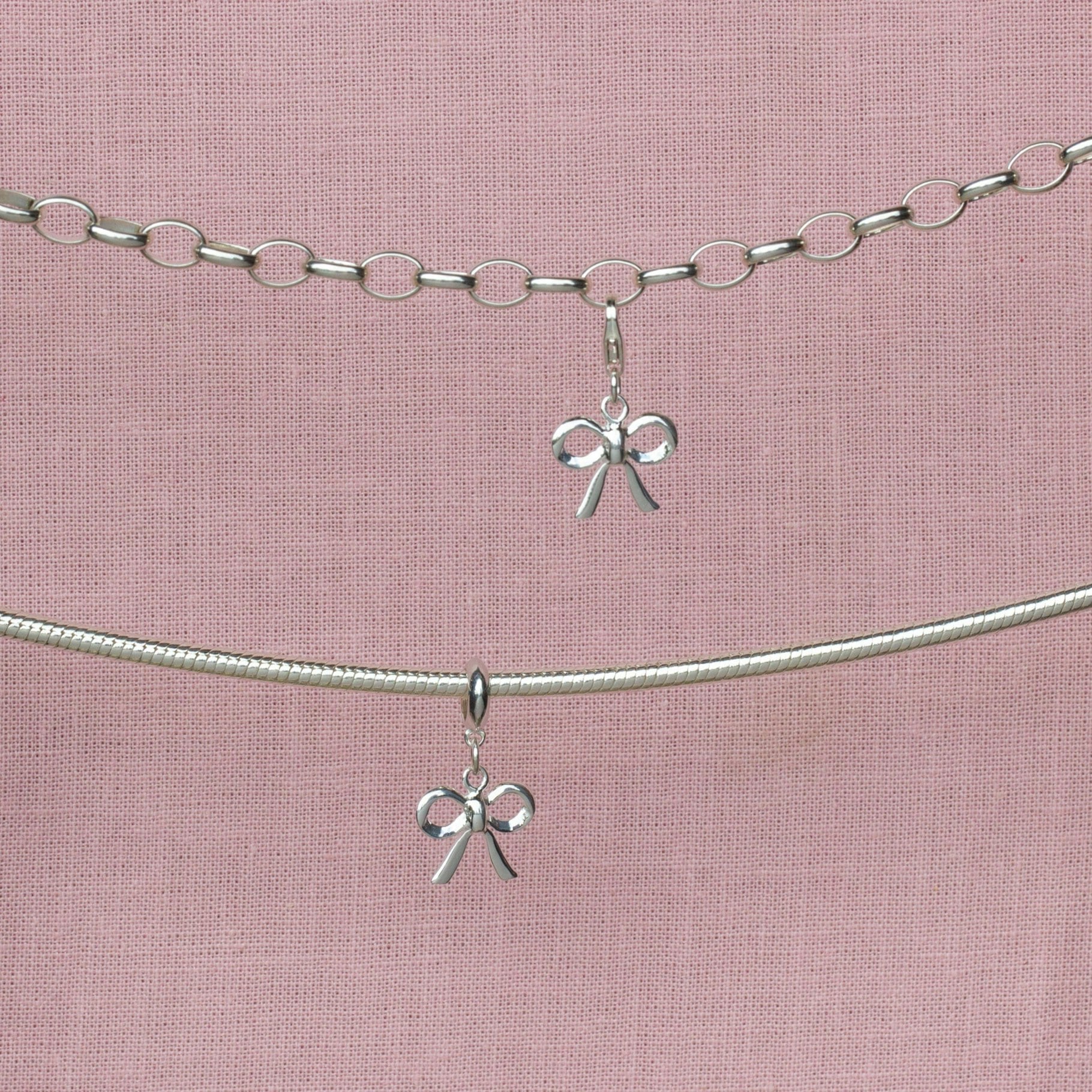 Mylee London Silver Bow Pendant Charm - Sterling - No - Slider