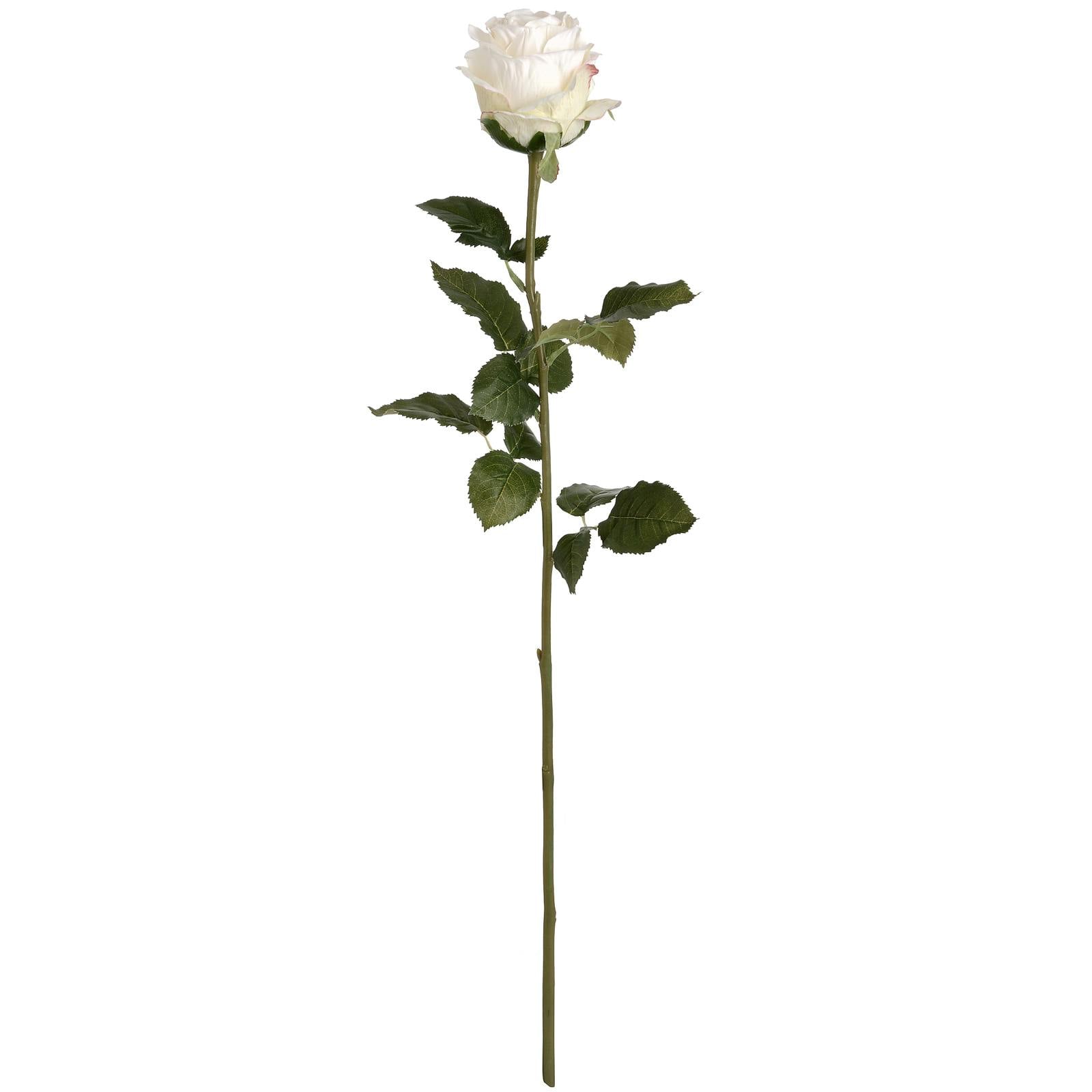 Hill Interiors Unisex White Artificial Traditional Rose In - Image 3