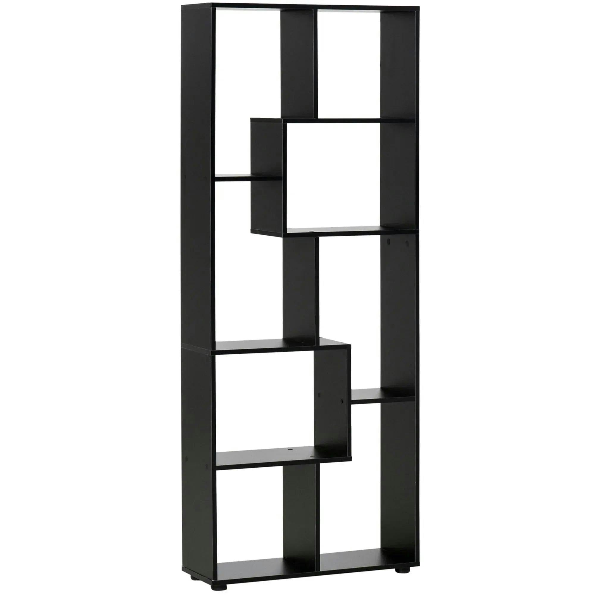 8 Shelf Bookcase 178cm Tall Storage Display Unit Black Bookshelf Organizer - Image 7