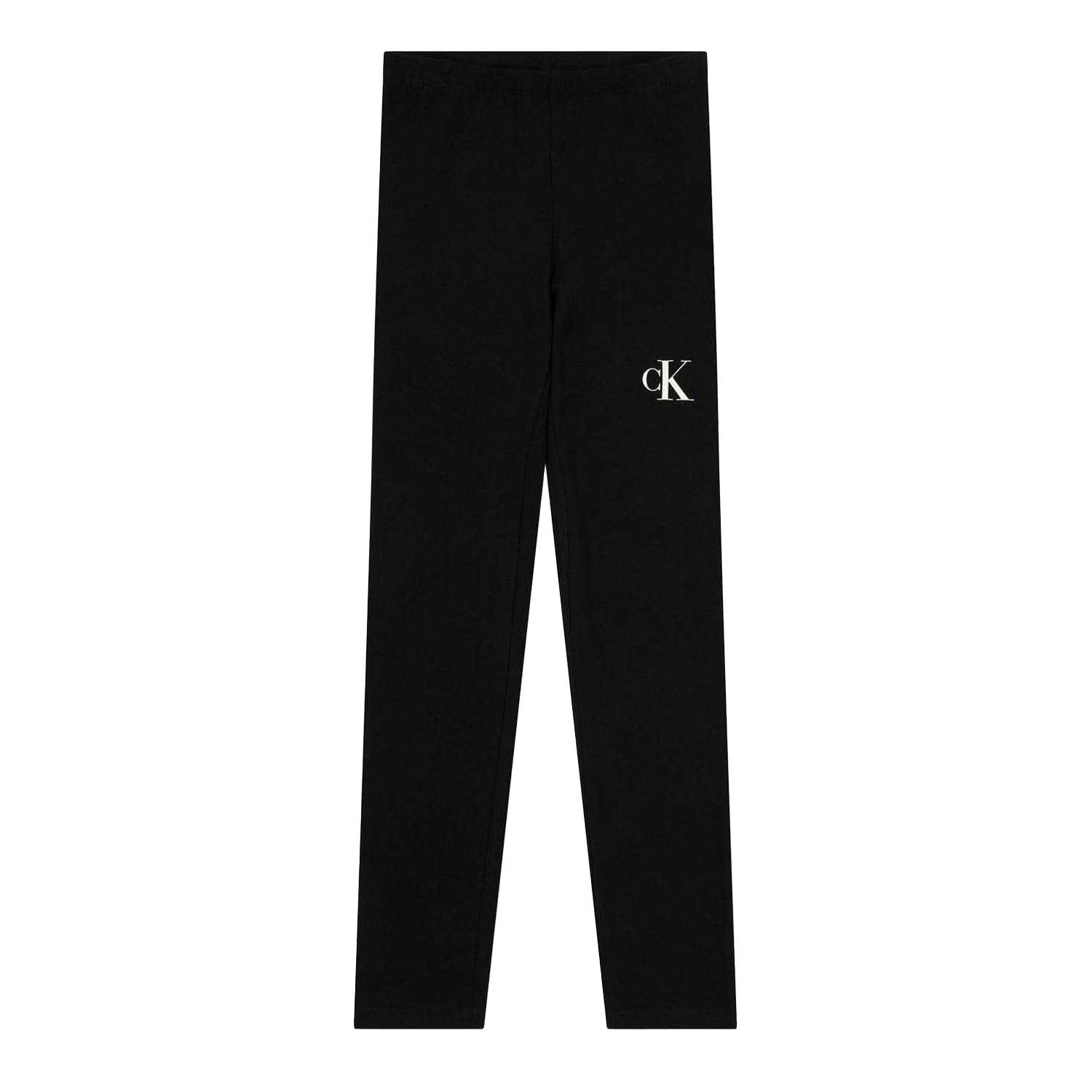 Calvin Klein Girls Black Jeans Logo Skinny Leggings - 14 Years - 73% Nylon/27% Elastane