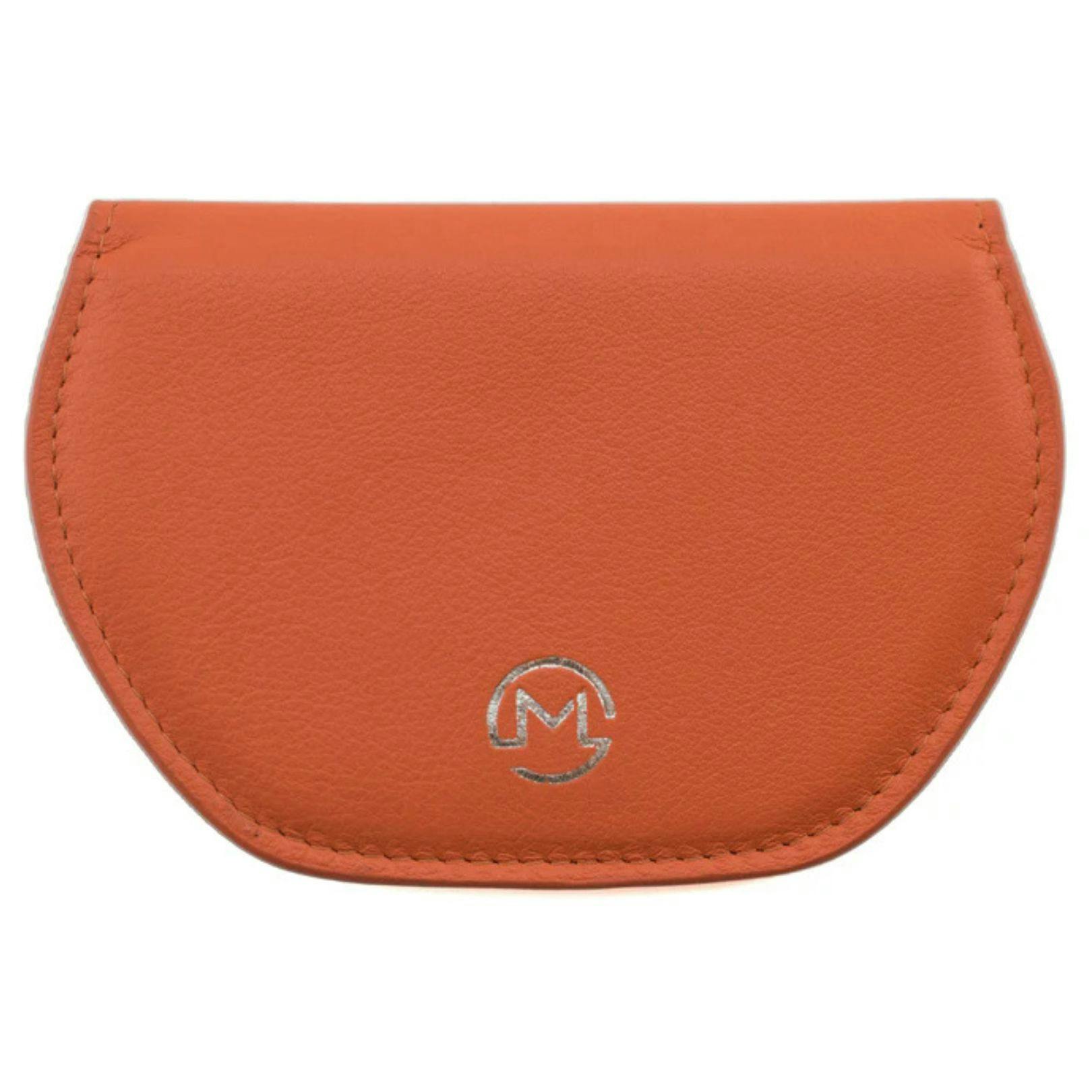Mala Leather Orange Super Slim Magnetic Leather Glasses Cover Case