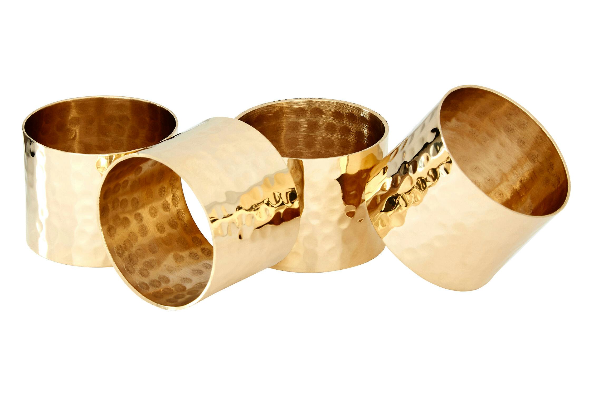 Maison By Premier Light Set Of Four Brass Finish Napkin Rings