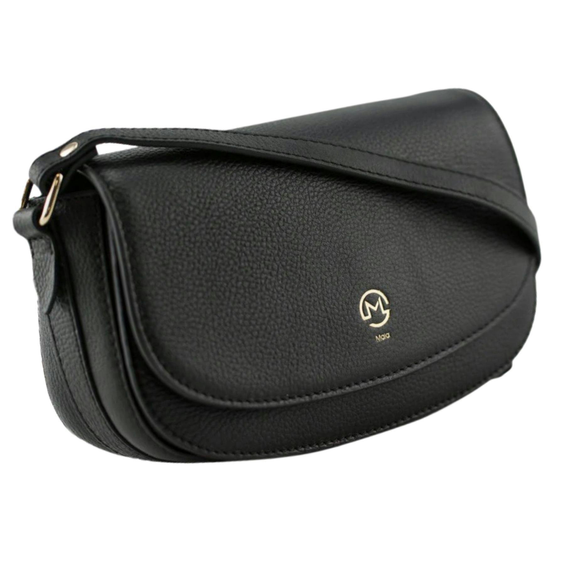 Mala Leather Black Monroe Collection Leather Small Crossbody - One Size - Leather