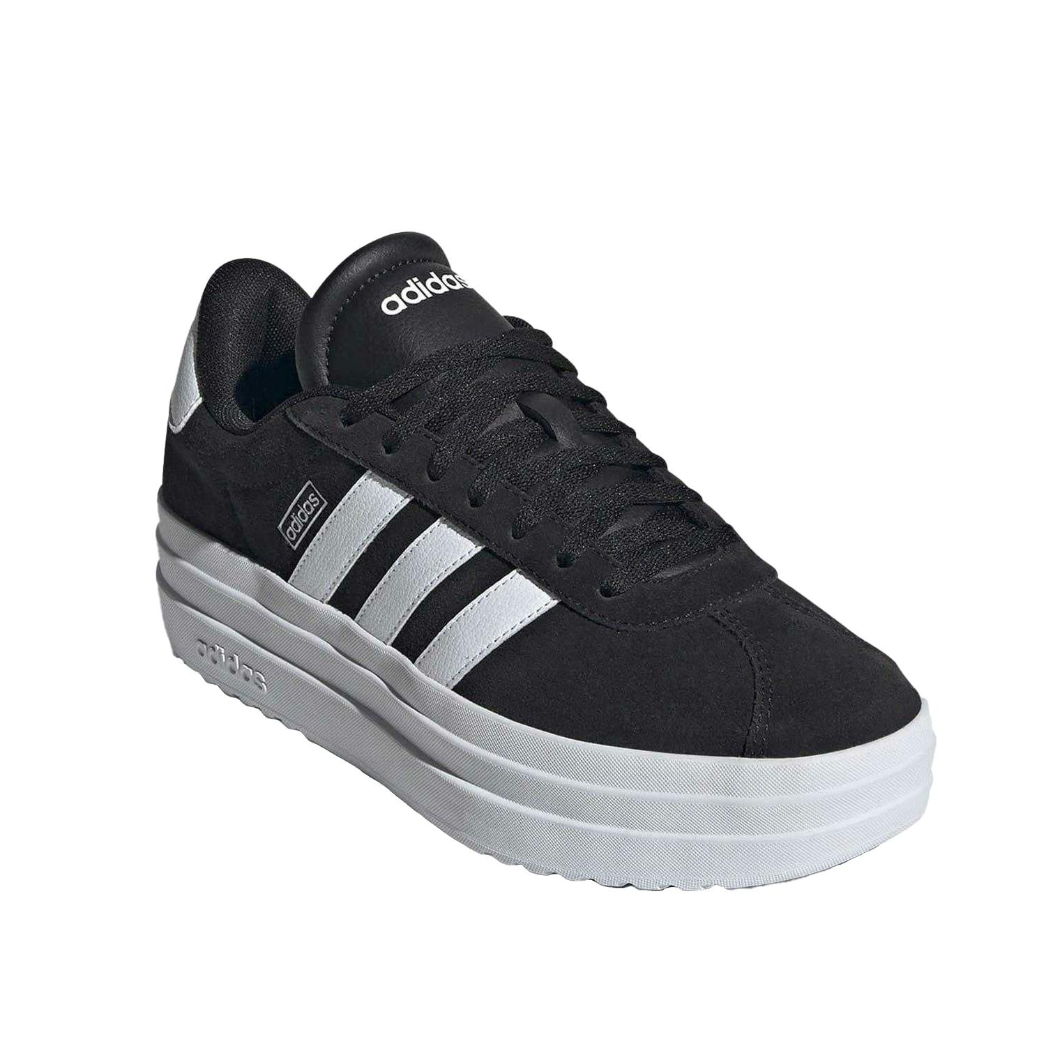 Adidas Women's Black/White / Court Bold Leather Trainers - 5.5 Uk - 100% Mixed