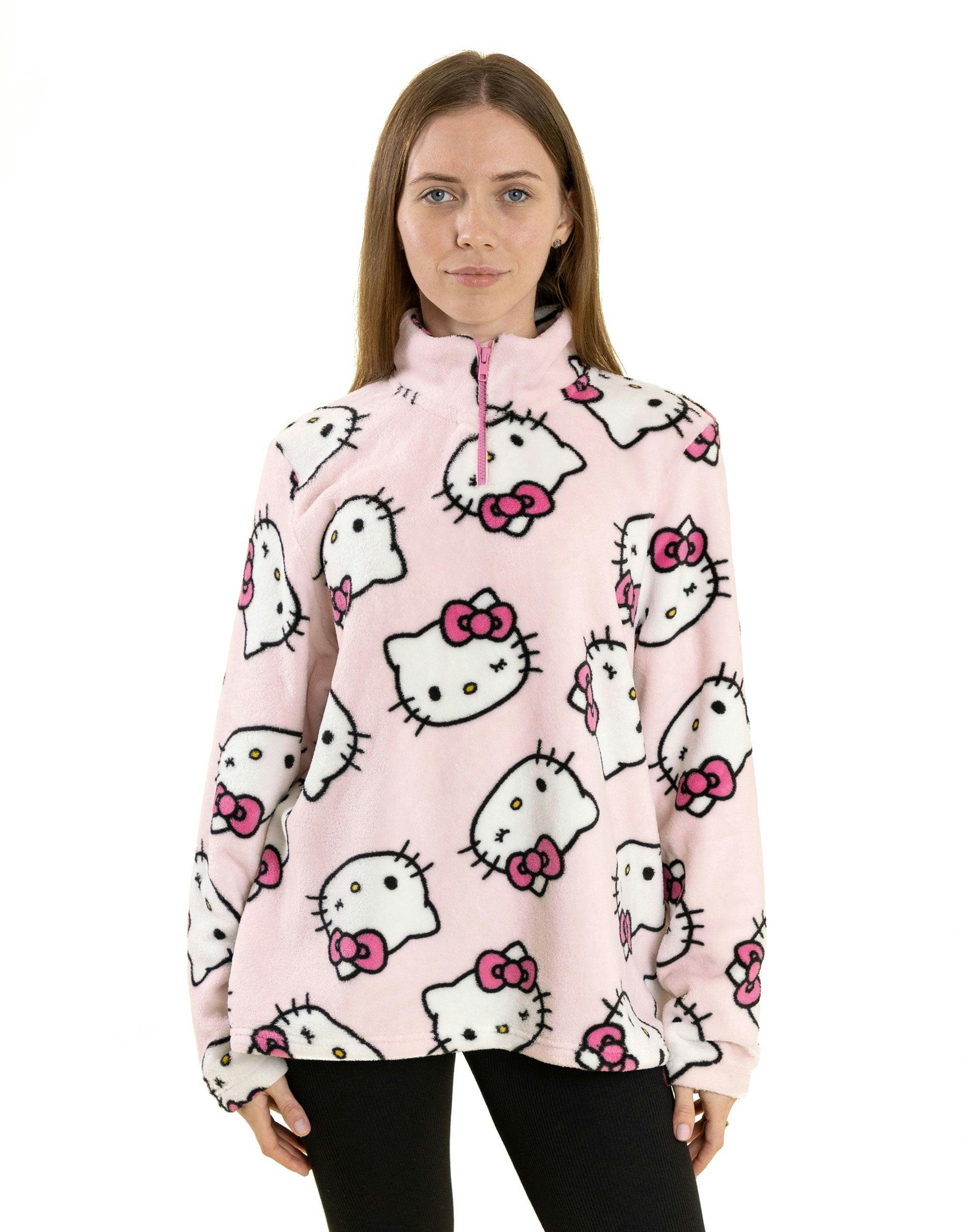 Vanilla Underground Women's Pink Hello Kitty Faces Jumper - Small