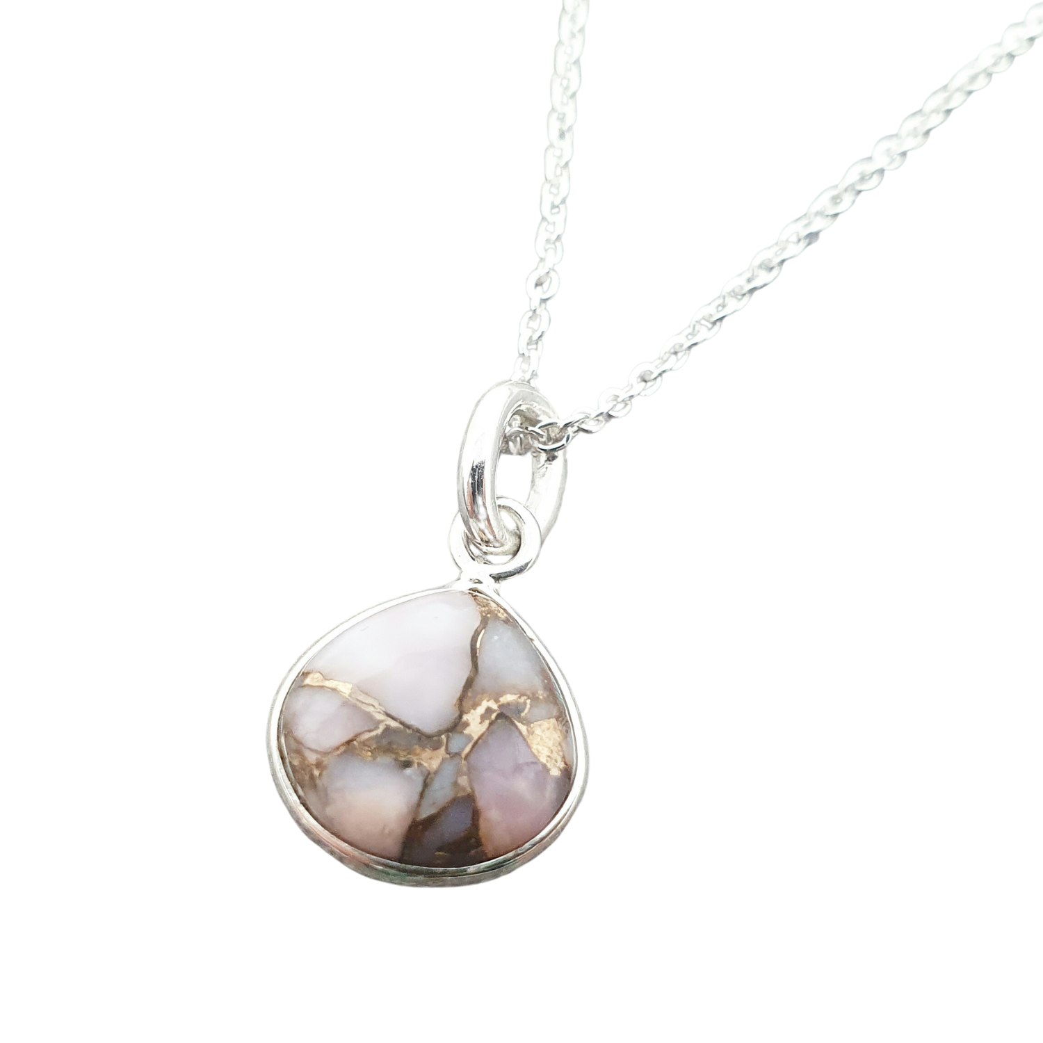 Harfi Silver 925 Sterling Opal October Birthstone Necklace