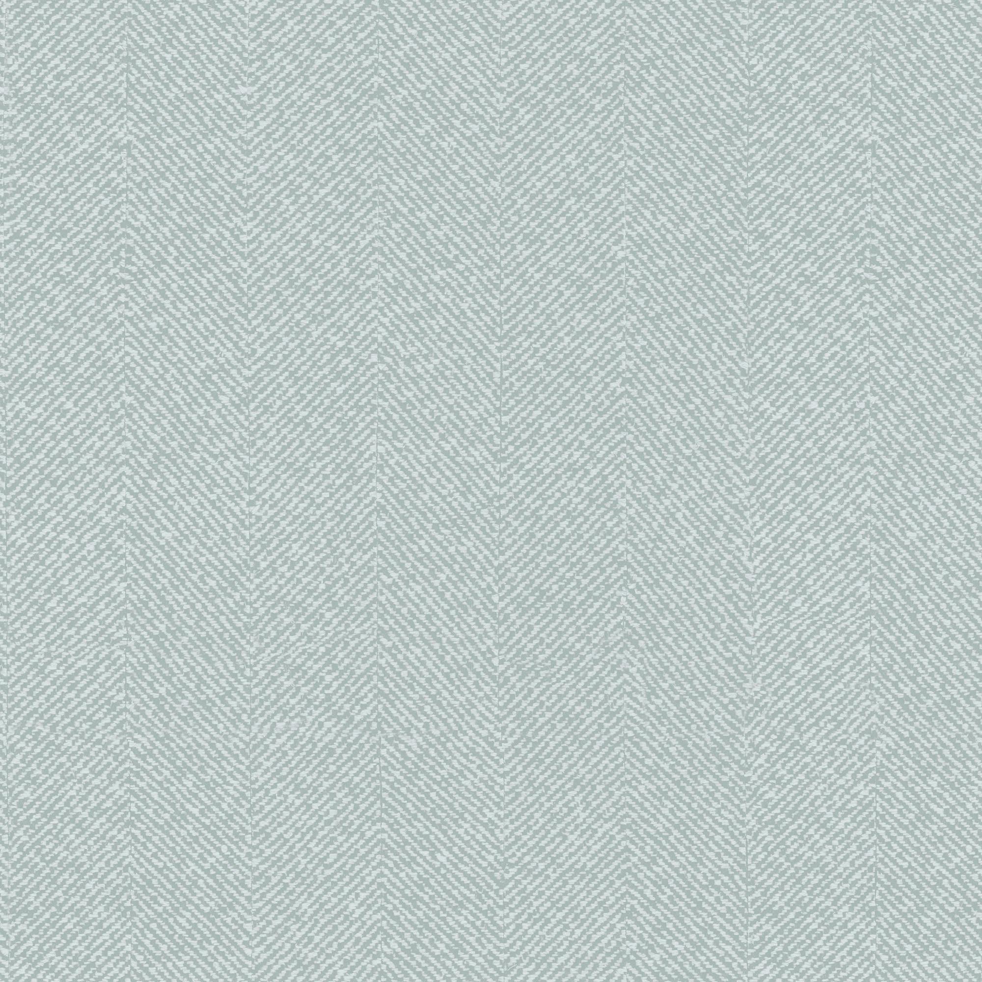 Rackhams Blue/Grey/Light Herringbone Texture Morning Fog Wallpaper