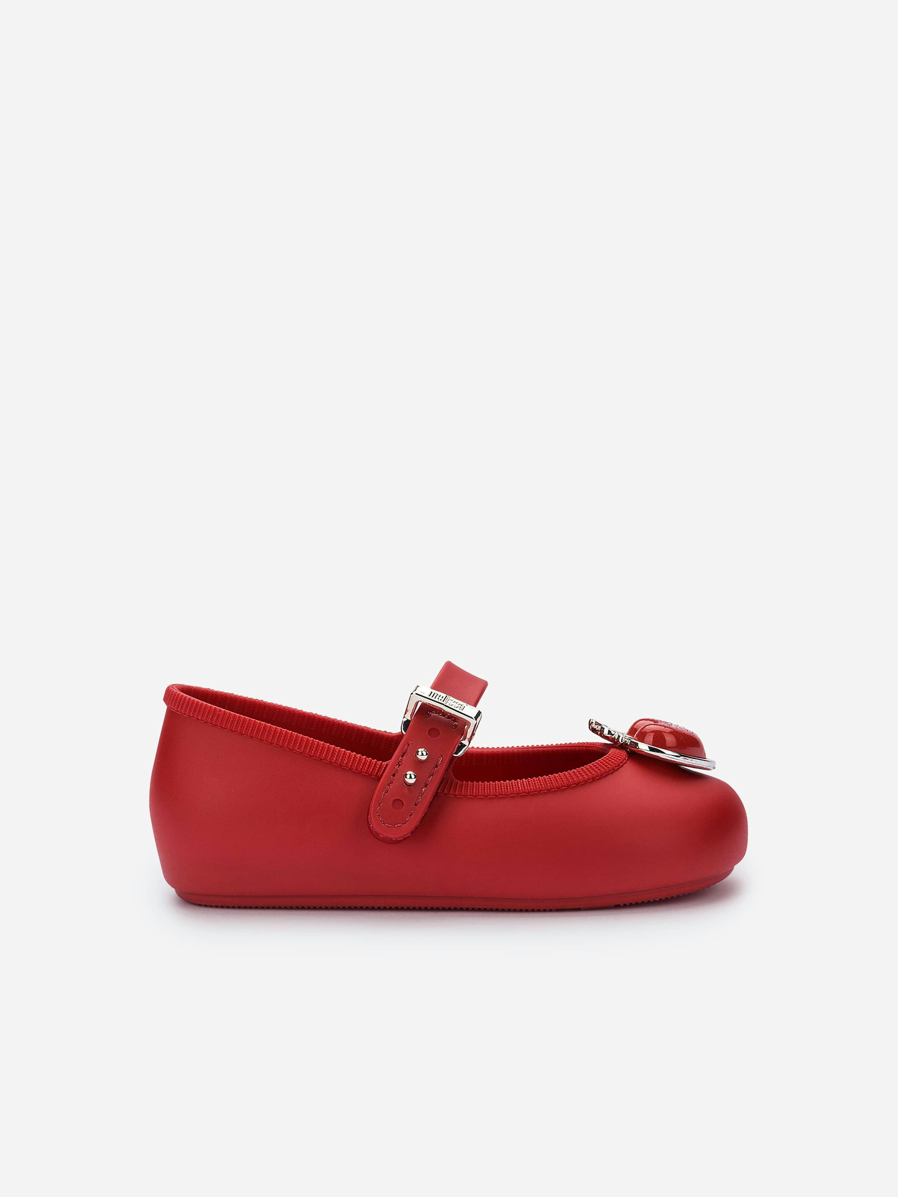 Mini Melissa Girls Red Soft Ballerina Princess Shoes In - Multicolou - Eu 30 Uk 11