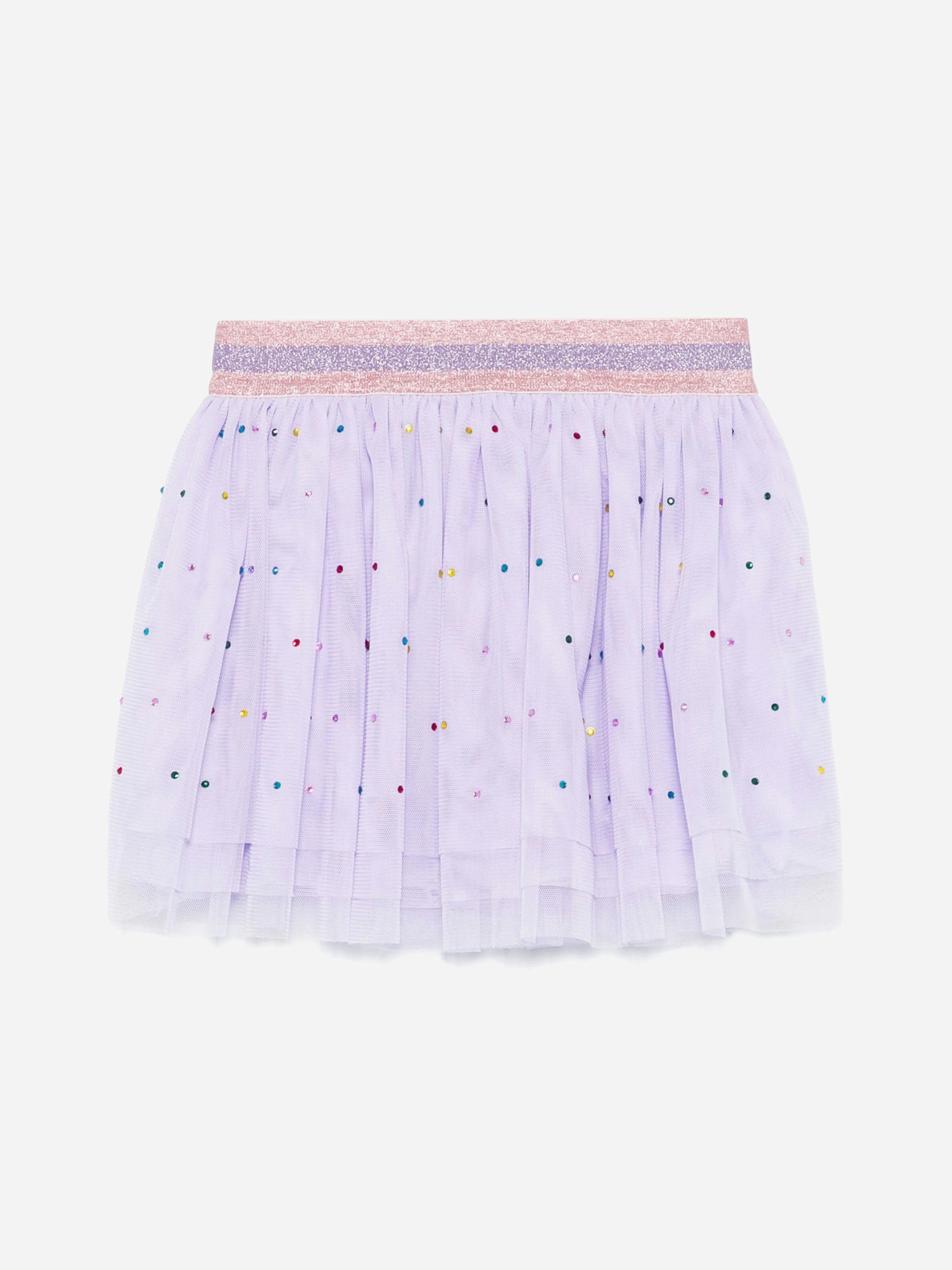 Stella Mccartney Kids Girls Purple Stella Mccartney Diamante Tulle Skirt In - 14 Yrs