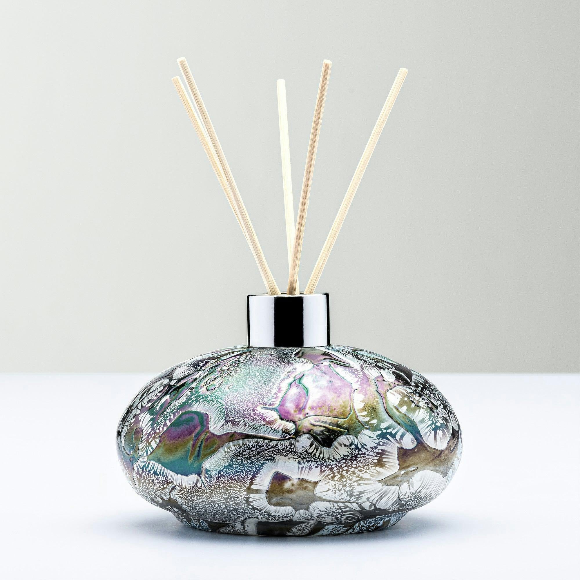 Sienna Glass Silver Reed Diffuser - Oval