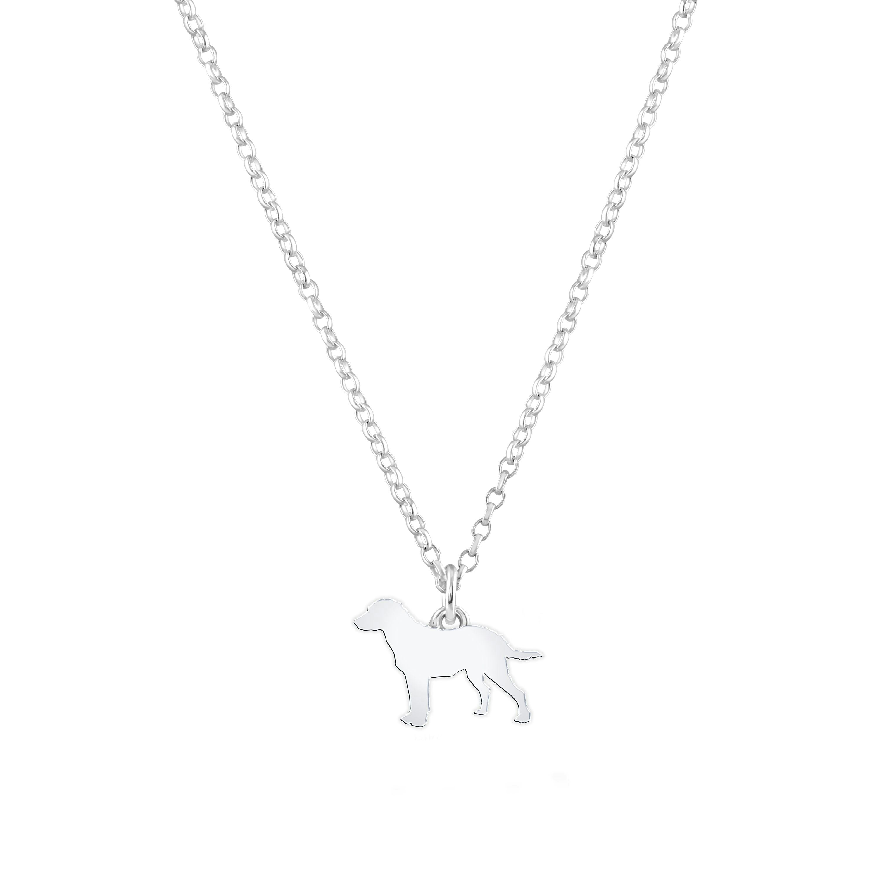Mylee London Silver Chesapeake Bay Retriever Silhouette Necklace - Personalised - Yes