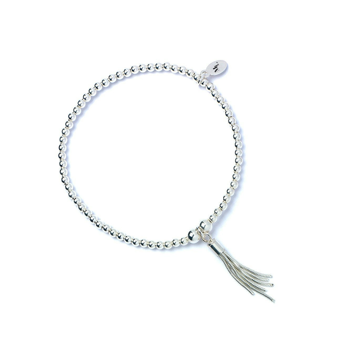 Mylee London Silver Sterling Tassel Ball Bead Bracelet - Yes