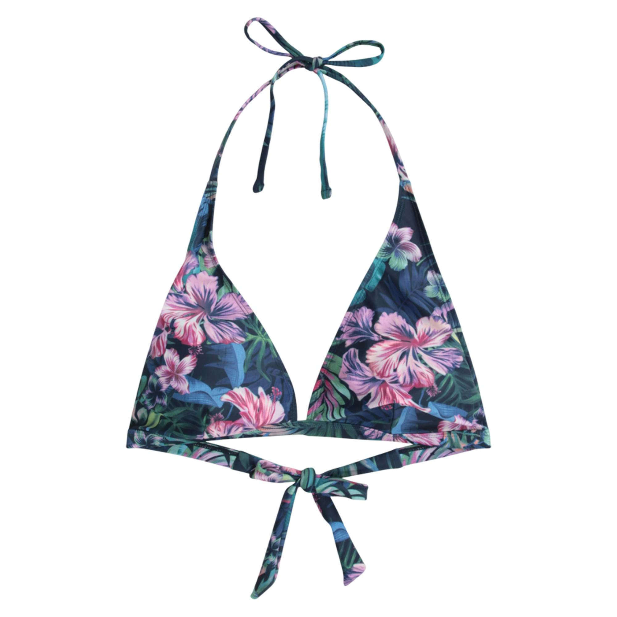 Animal Women's Dark/Blue Iona Printed Bikini Top - 6 Uk - 85% Recycled Polyester/15% Elastane
