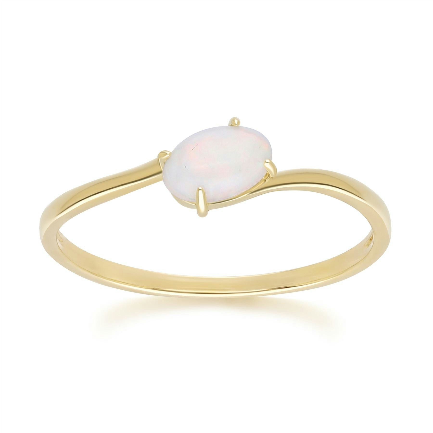Gemondo Yellow/Gold Classic Oval Opal Cabochon Ring In 9Ct - O