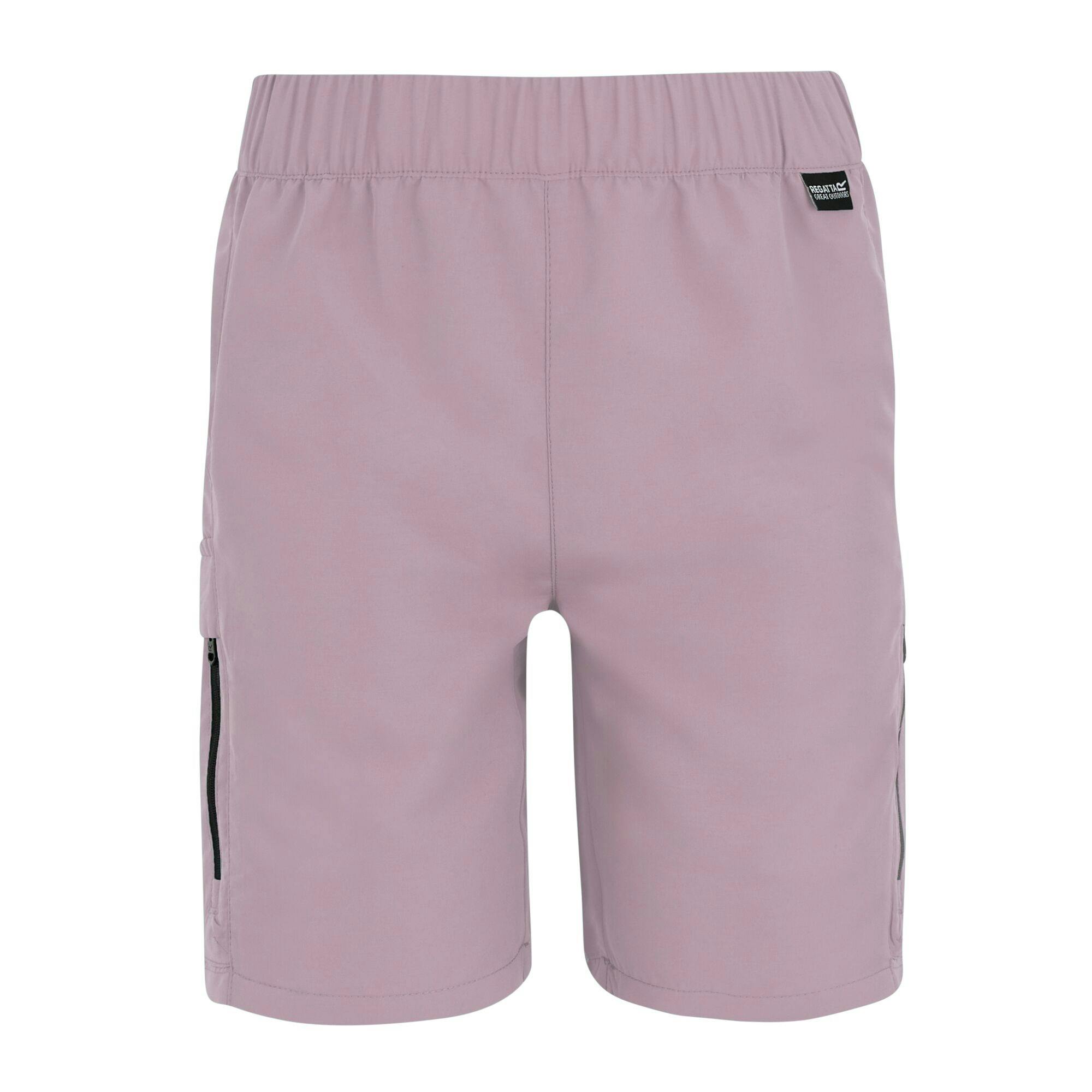 Regatta Kids Sorcer III Shorts Powder Lilac 7-8 Years Durable Water Repellent Polyester Cargo Shorts - Image 3