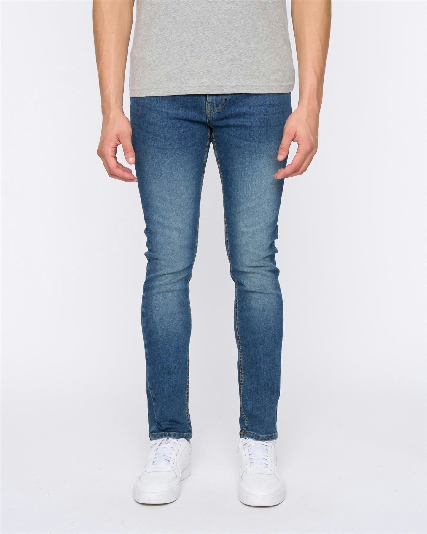Duck And Cover Men's Overburg Tapered Jeans Mid Wash - W38 L32