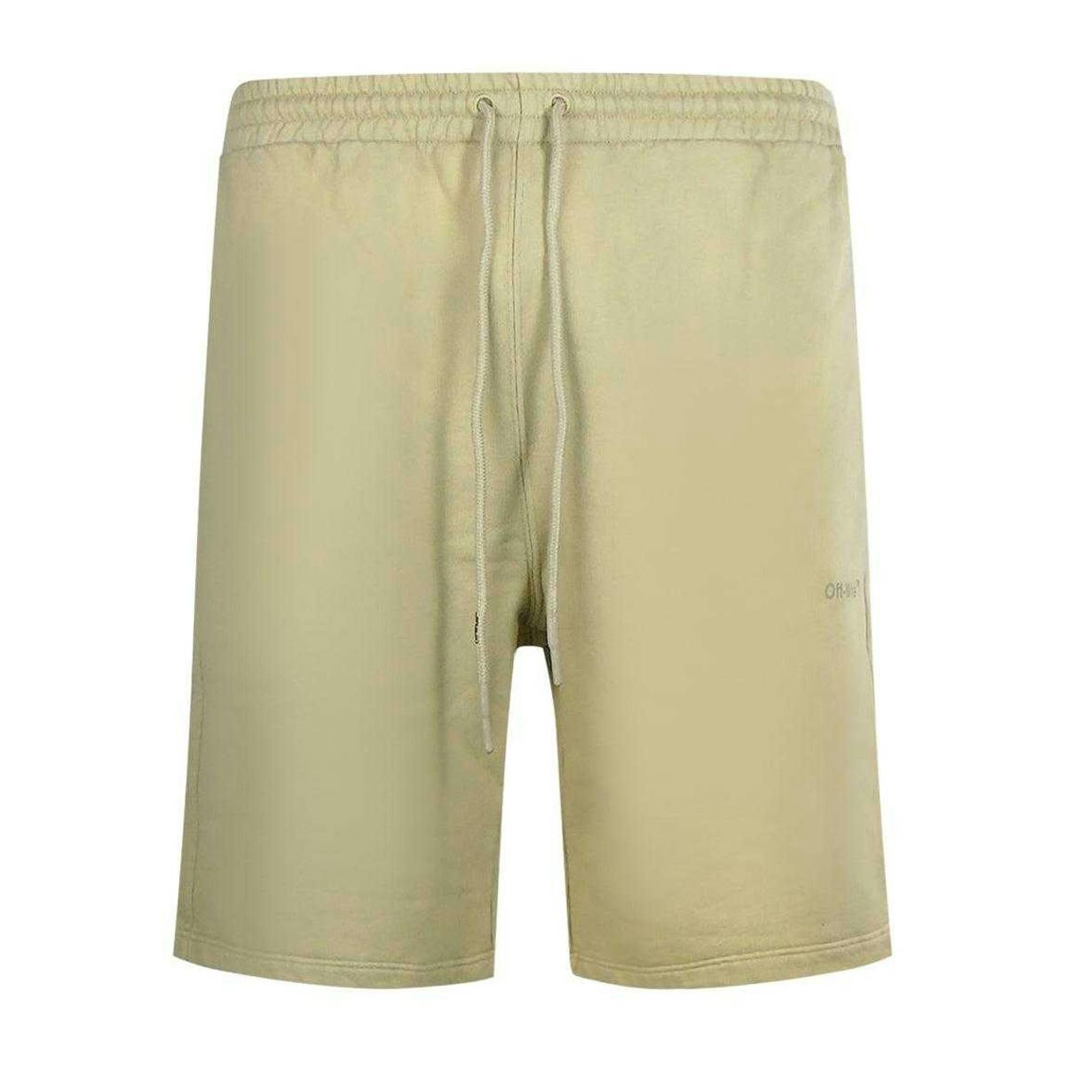 Off-White Men's White/Dark Off- Diag Tab Skate Sweat Shorts - Sand - L - Sand - 100% Cotton