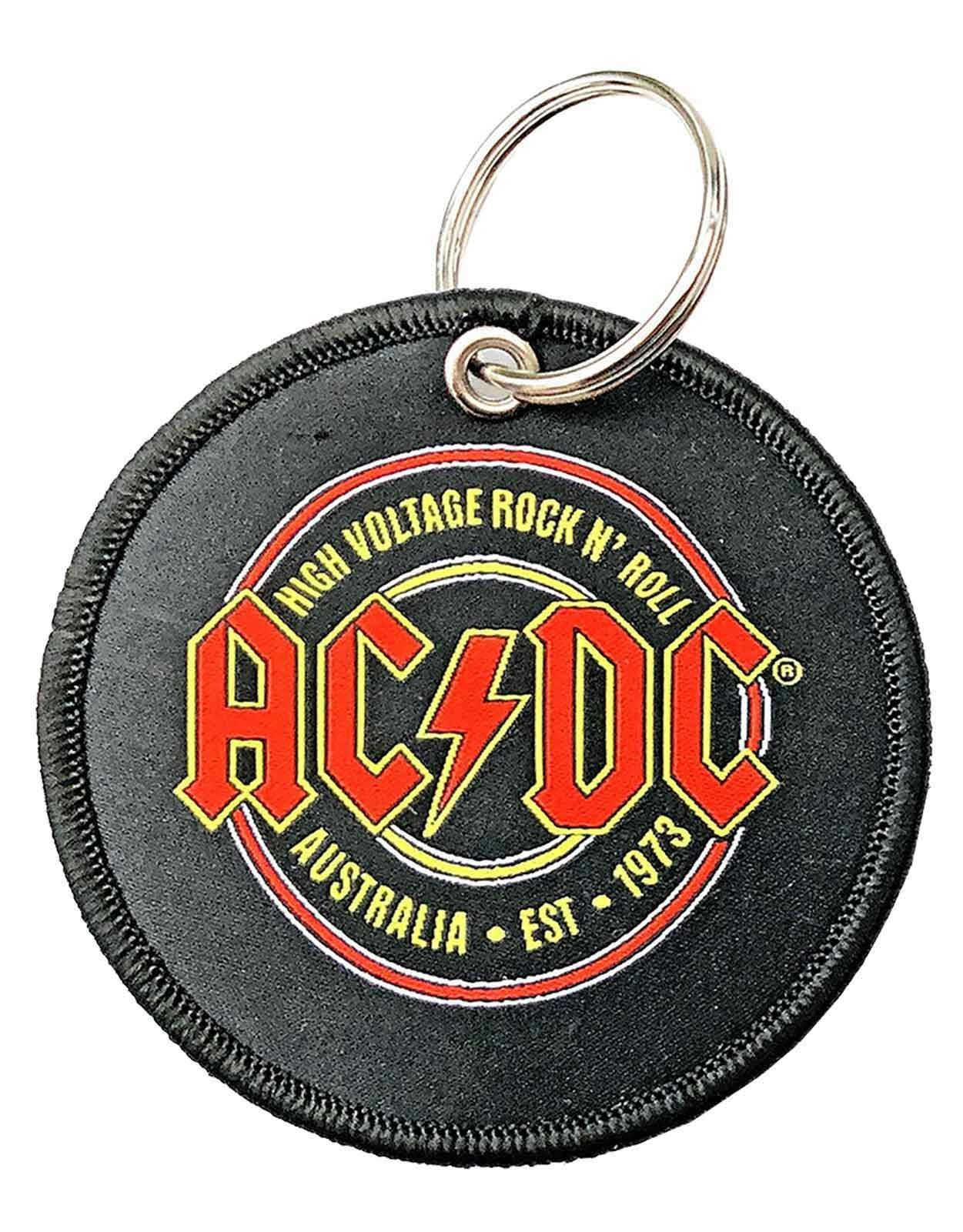 Paradiso Clothing Black Ac/Dc Keyring Est 1973 Patch Keychain