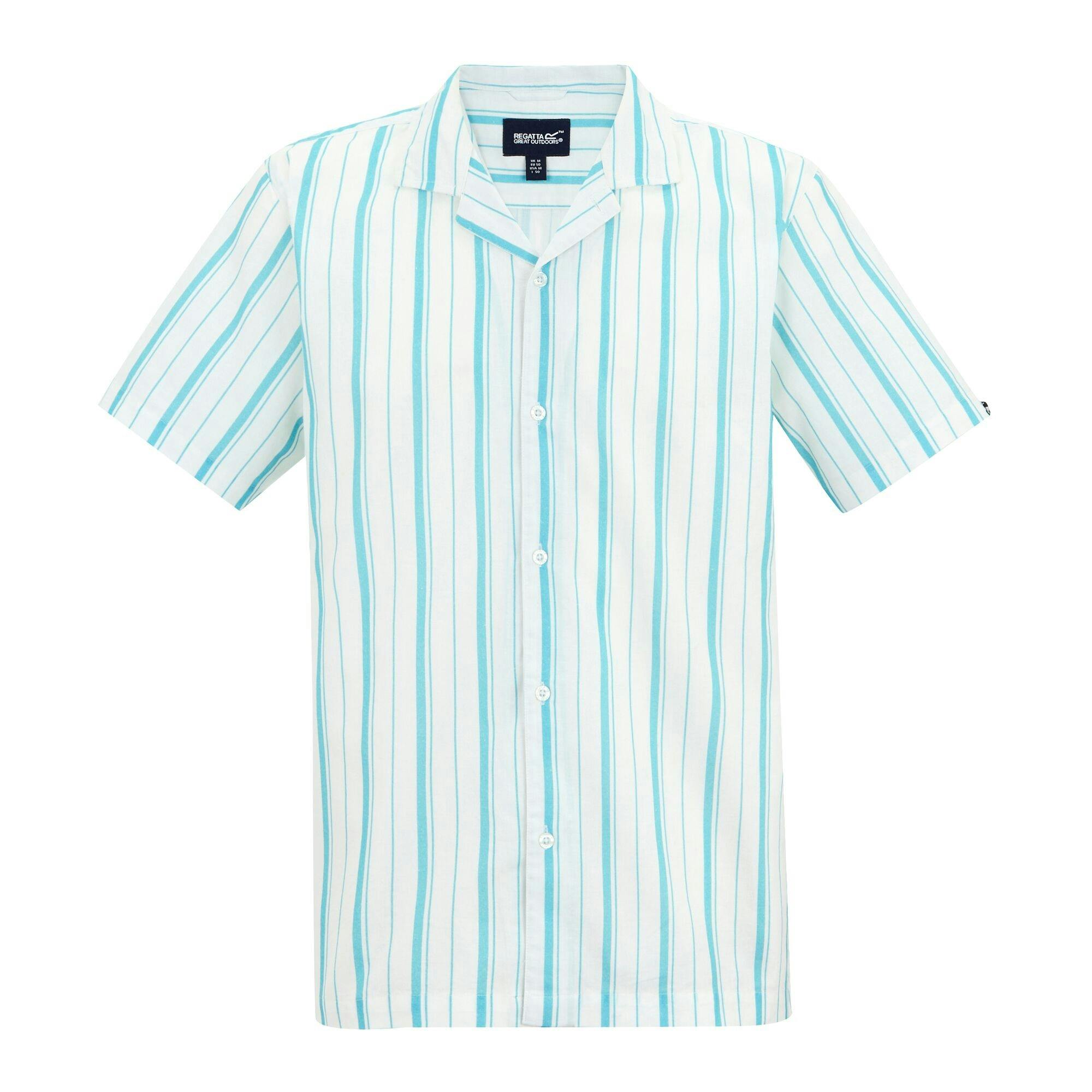 Regatta Men's White/Blue Hadlin Striped Shirt - /Nordic - 3XL - /Nordic - 100% Cotton