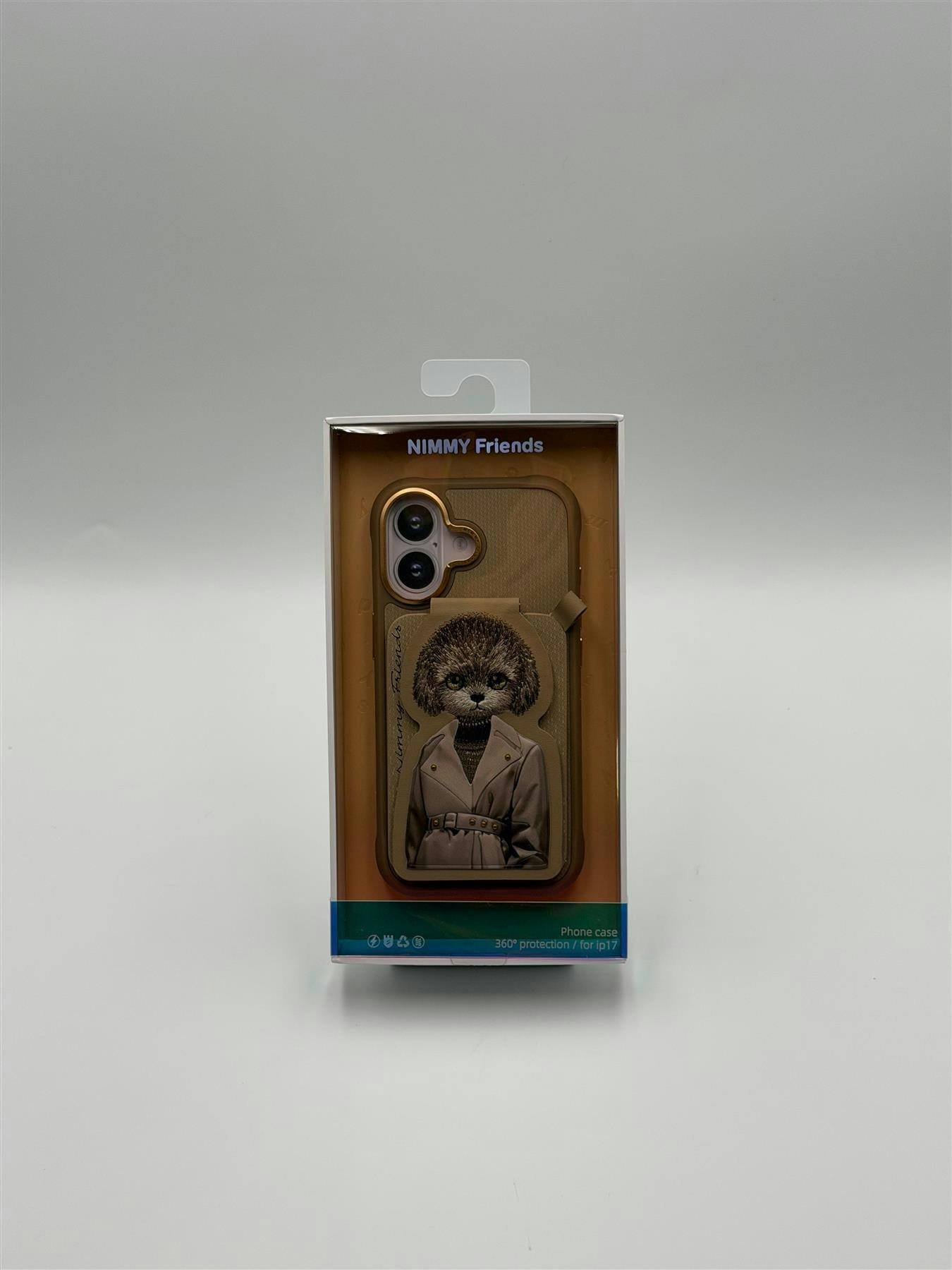 Nimmy Friends Brown Nimmy Teddy Magnetic Combo Case With Detachable Magsafe Card Holder Stand For Iphone 17 6.3" - N-Cxmc-Ktzh-Ip17-14