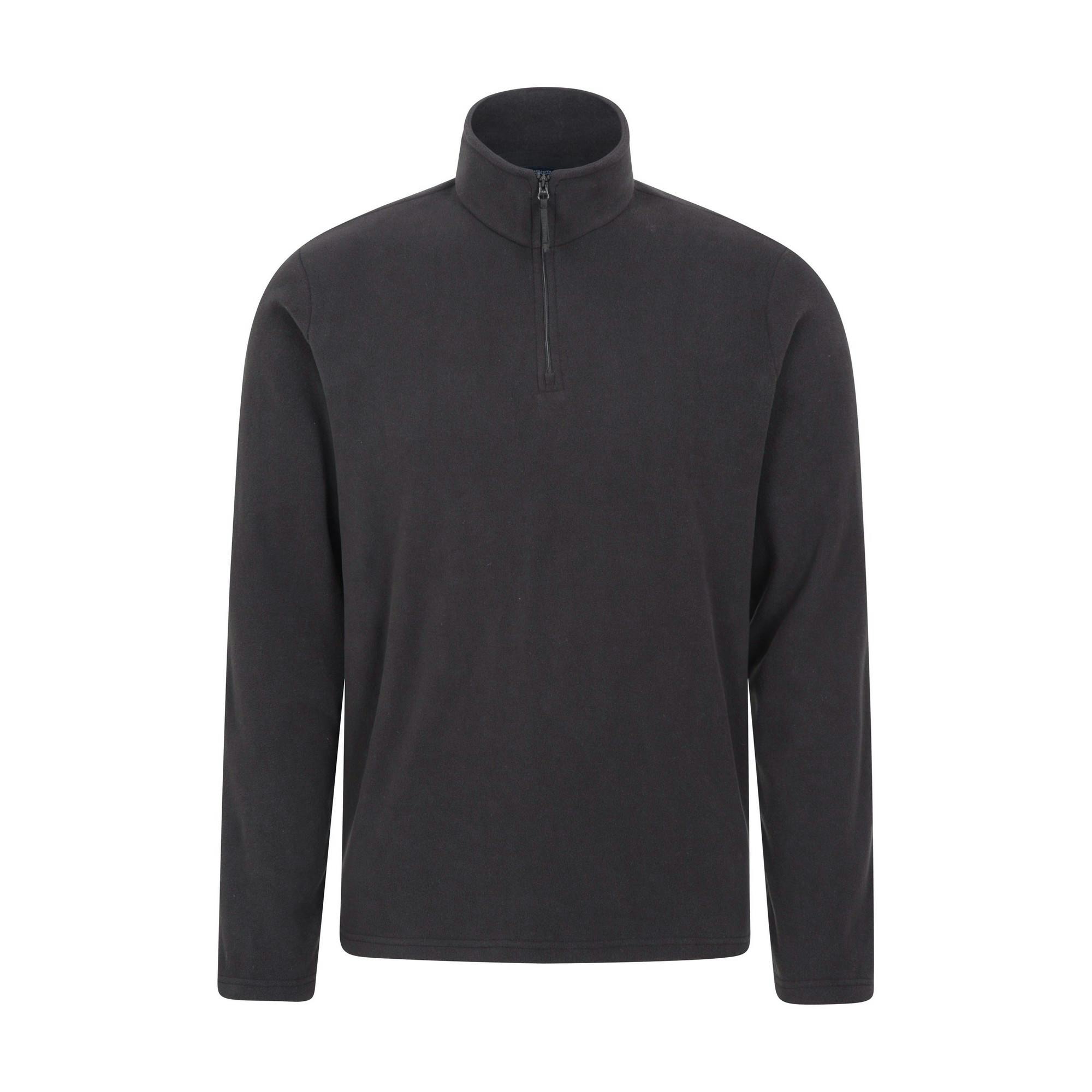 Mountain Warehouse Men's Black Camber Ii Half Zip Fleece Top - 3XL - 100% Polyester