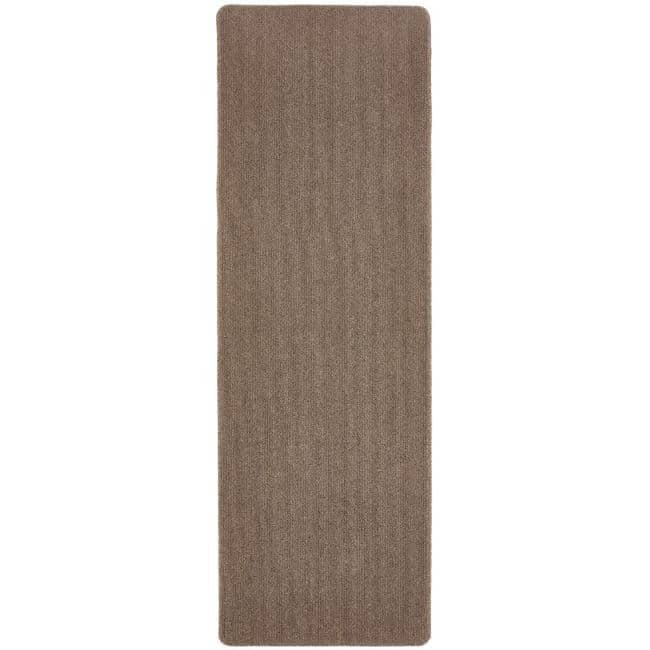 The Rugs Brown Washable Plain Mat And Runner - 67X200 Cm