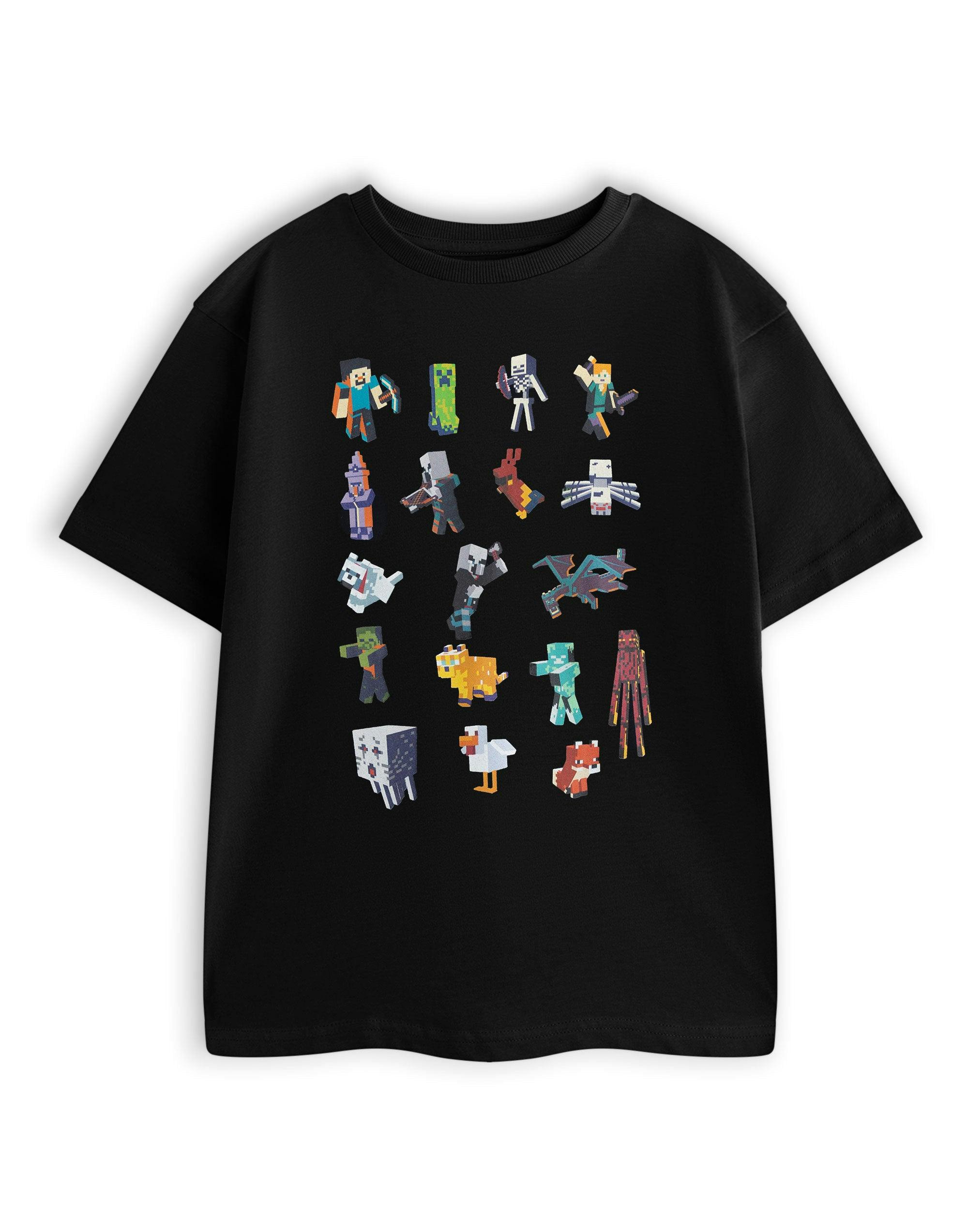 Vanilla Underground Boys Black Minecraft Sprites Short Sleeved T-Shirt - 5-6 Years